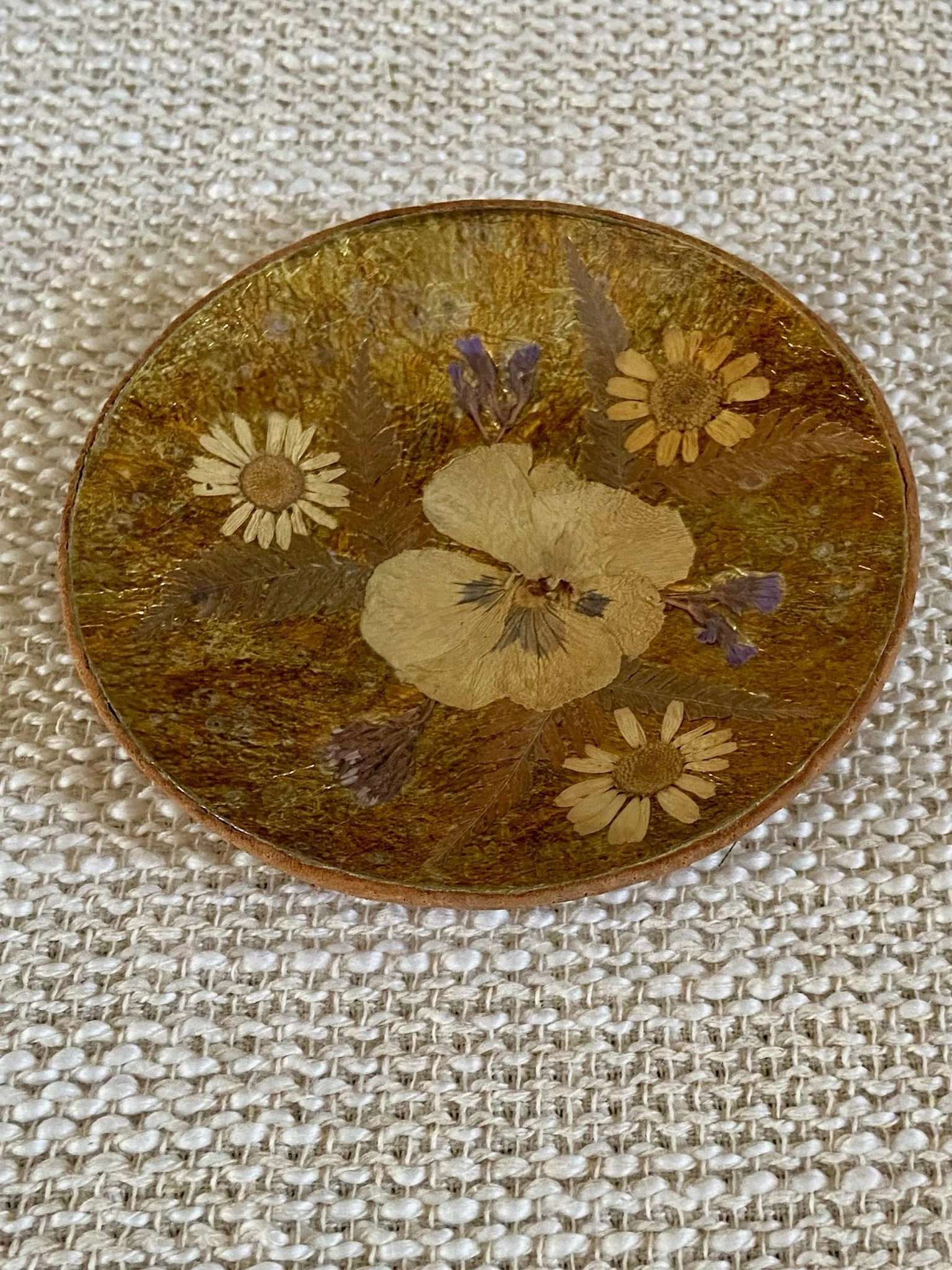 Handcrafted Gold Foil Pressed Flower Plate