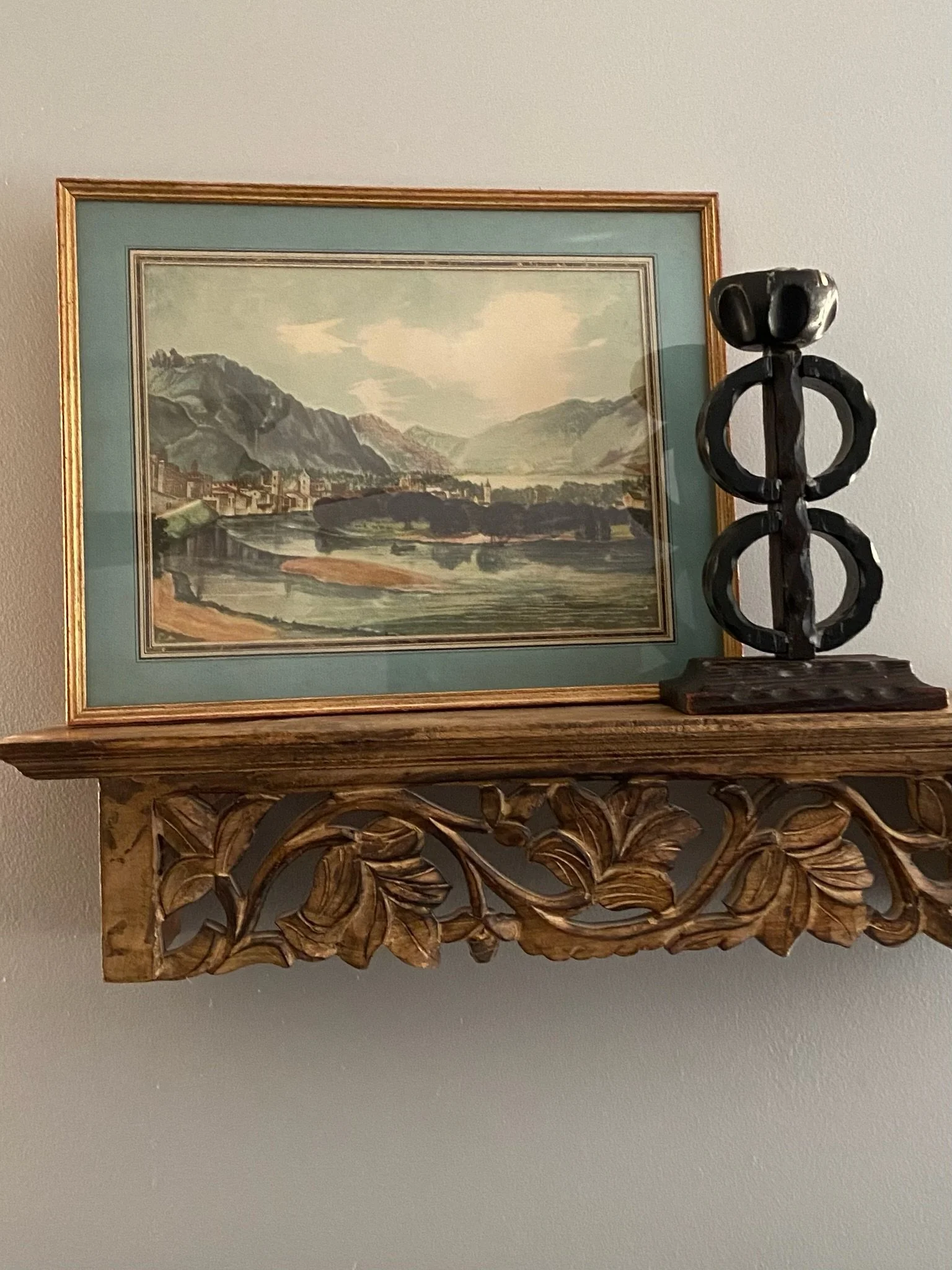 "View of Trent" Landscape Watercolor Painting by Albert Durer