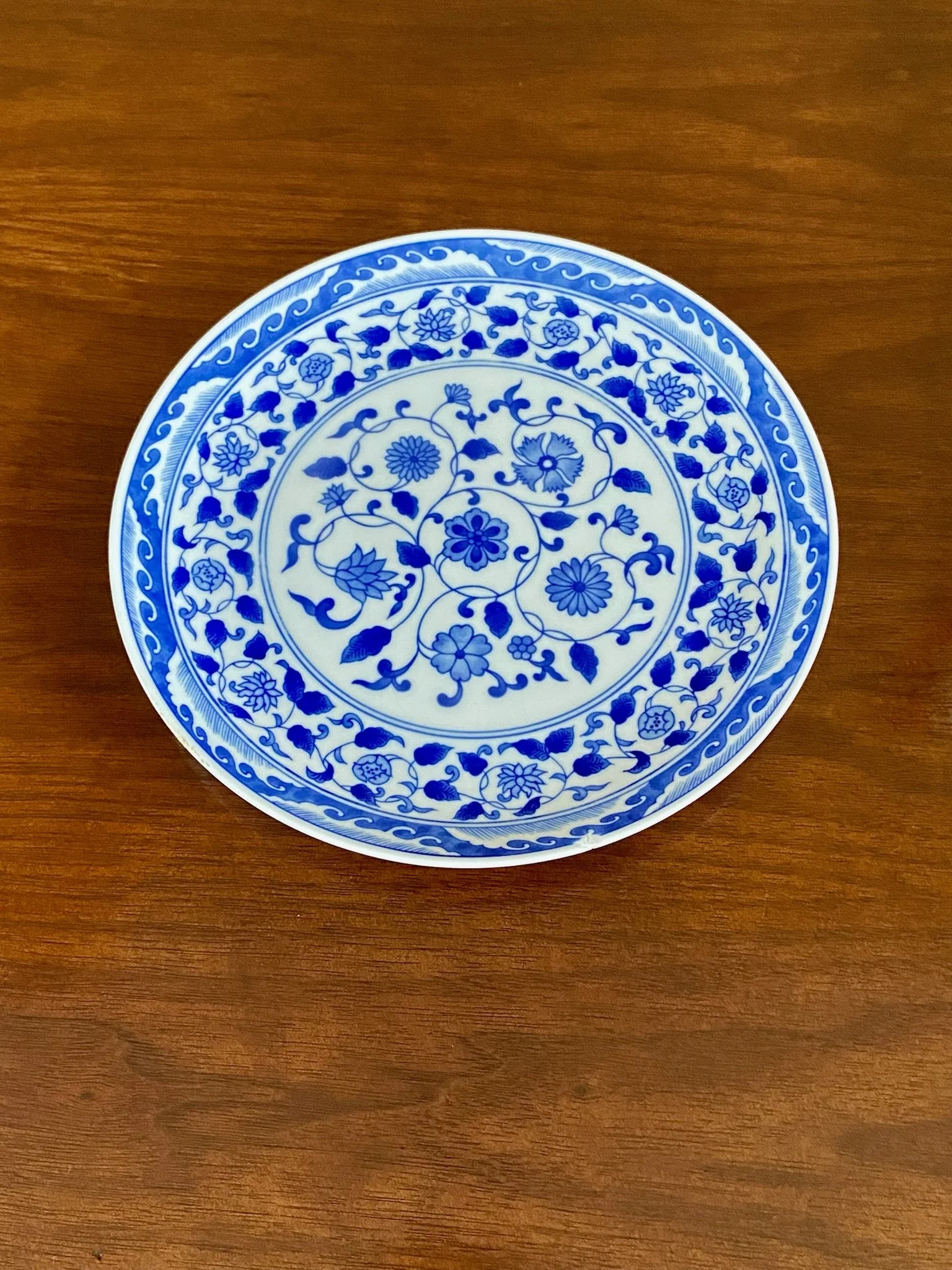 NOS Andrea by Sadek Blue Floral Dinner Plate