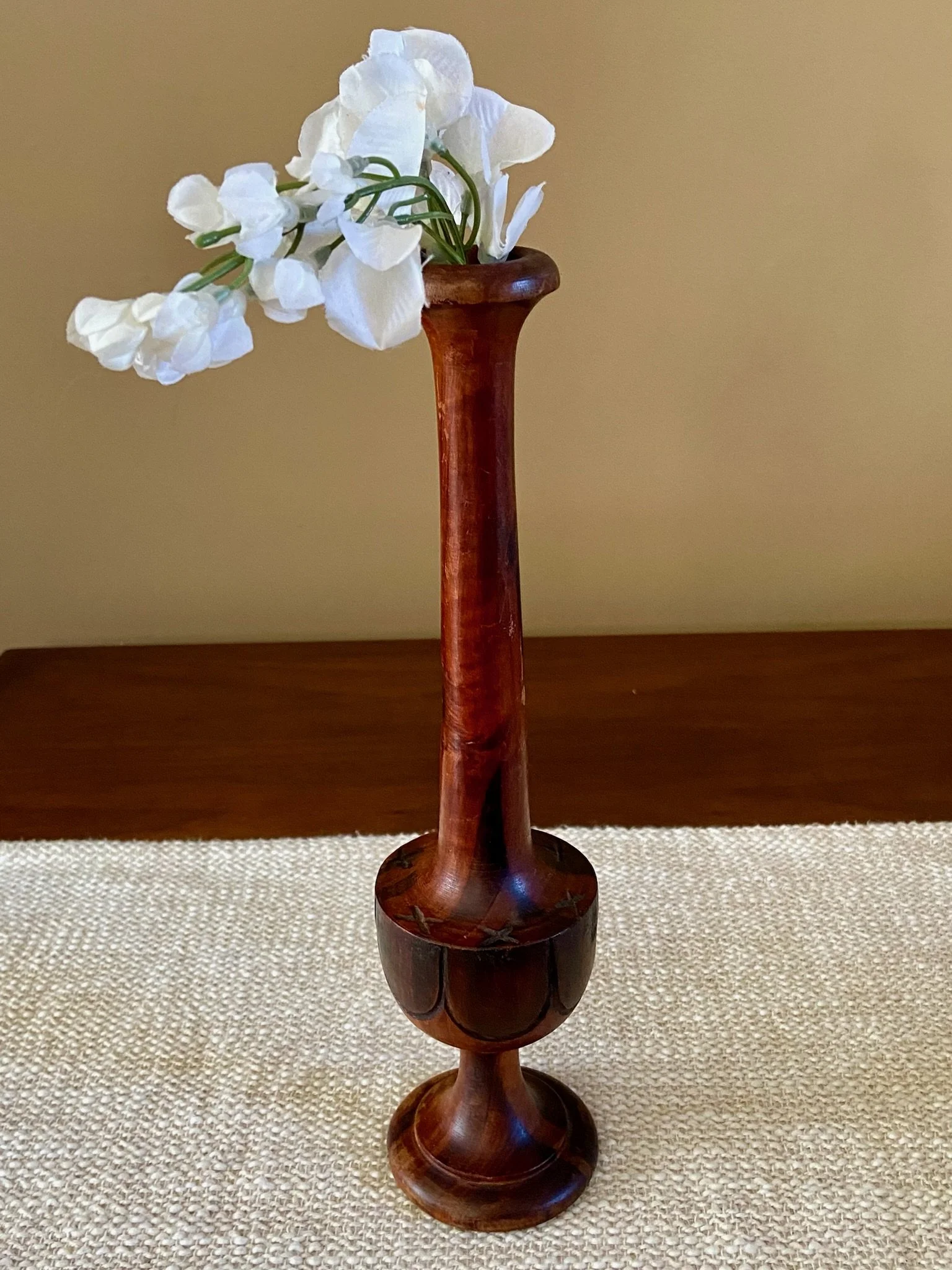 Rustic Hand carved Wooden Candleholder or Vase