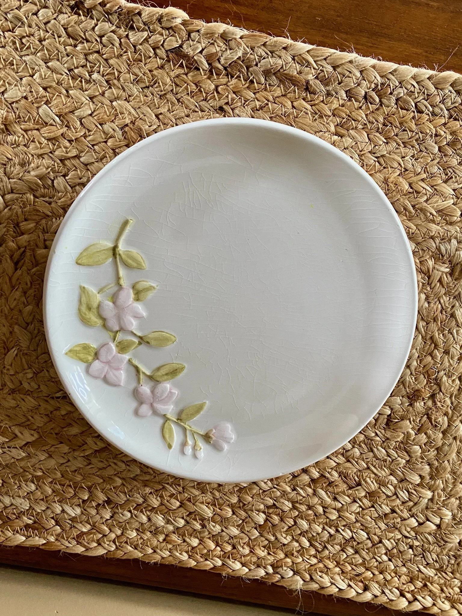 Italian Porcelain "Inherited" Floral Relief Plates