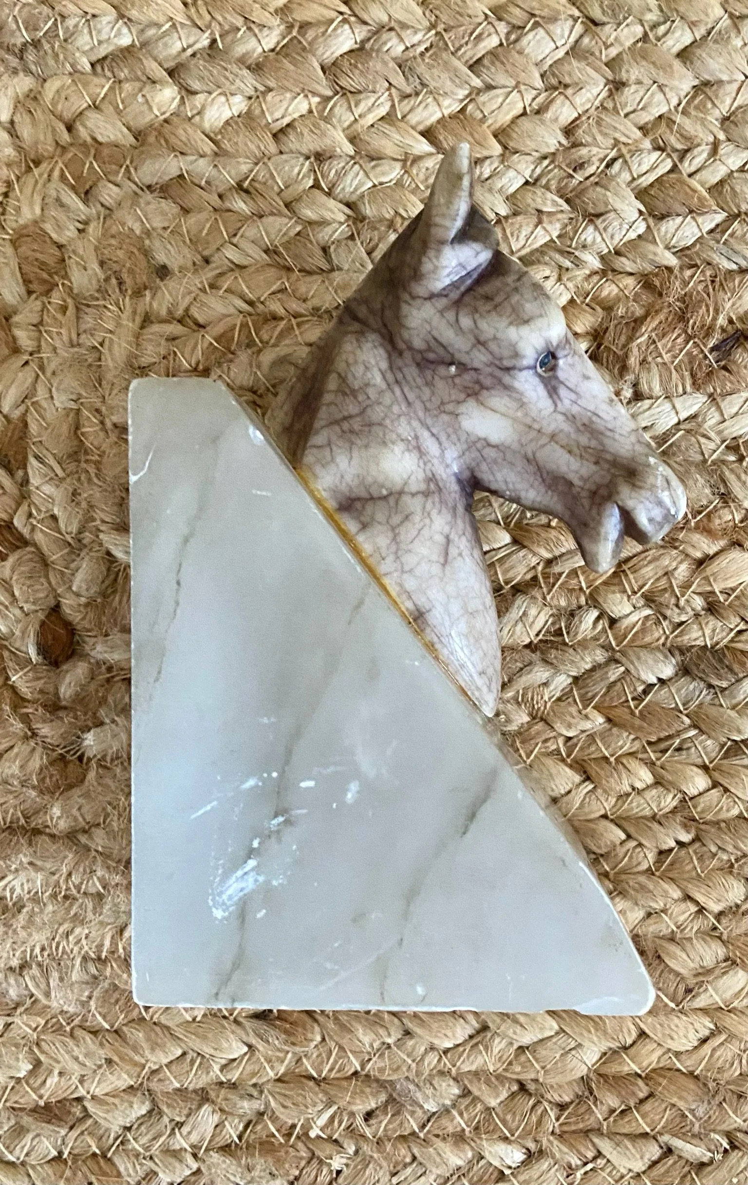 Vintage Marble Horse Head Bookend