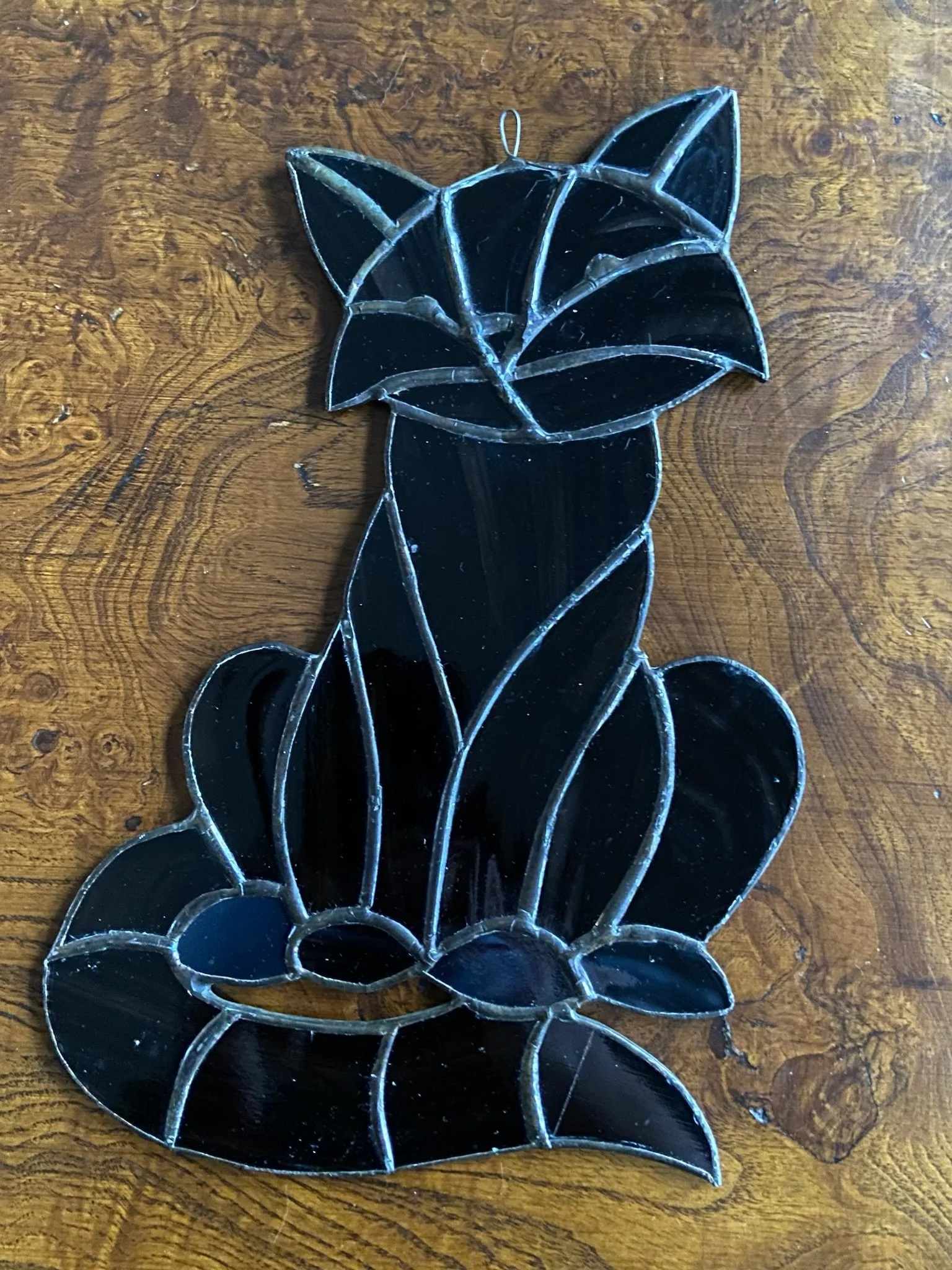 Enchanting Black Cat Stained Glass Sun Catcher