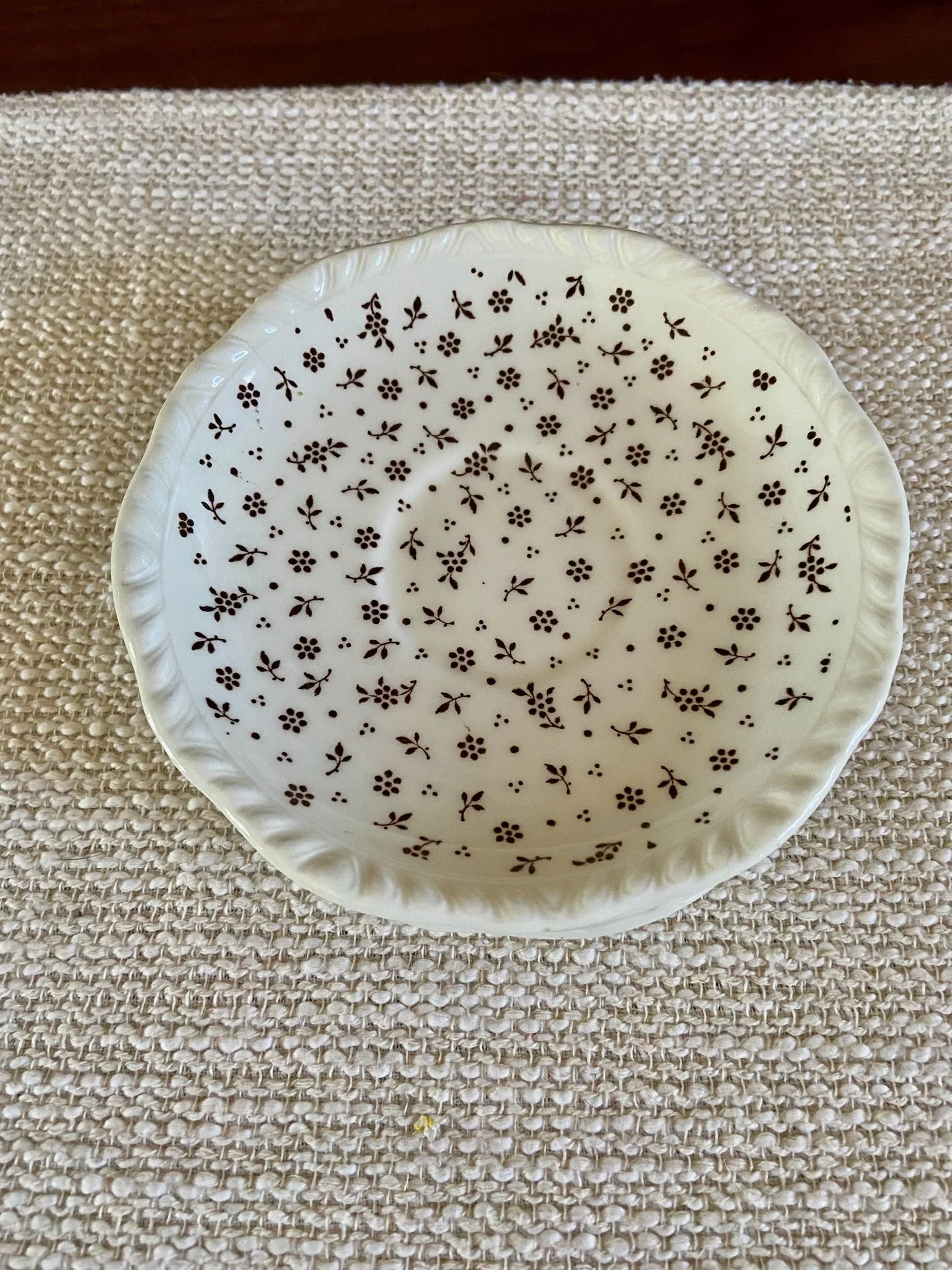 Adams China Stoneware 'Brown Sprig' Saucer