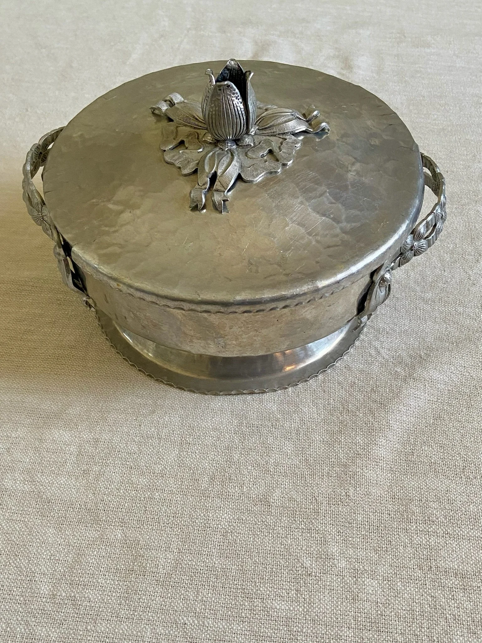 Rodney Kent Hand Wrought Aluminum Lidded Serving Bowl