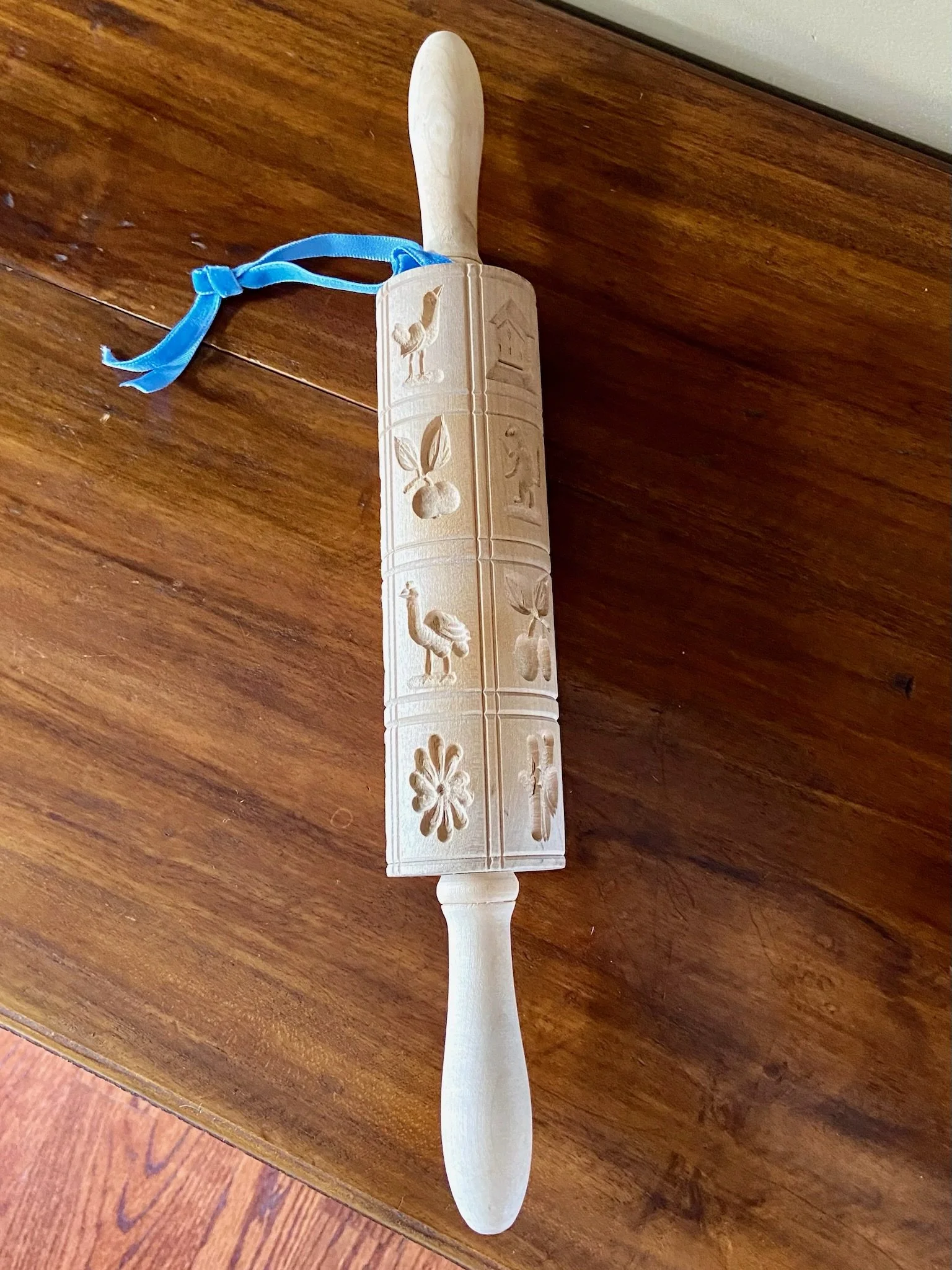 German Springerie Carved Wood Rolling Pin