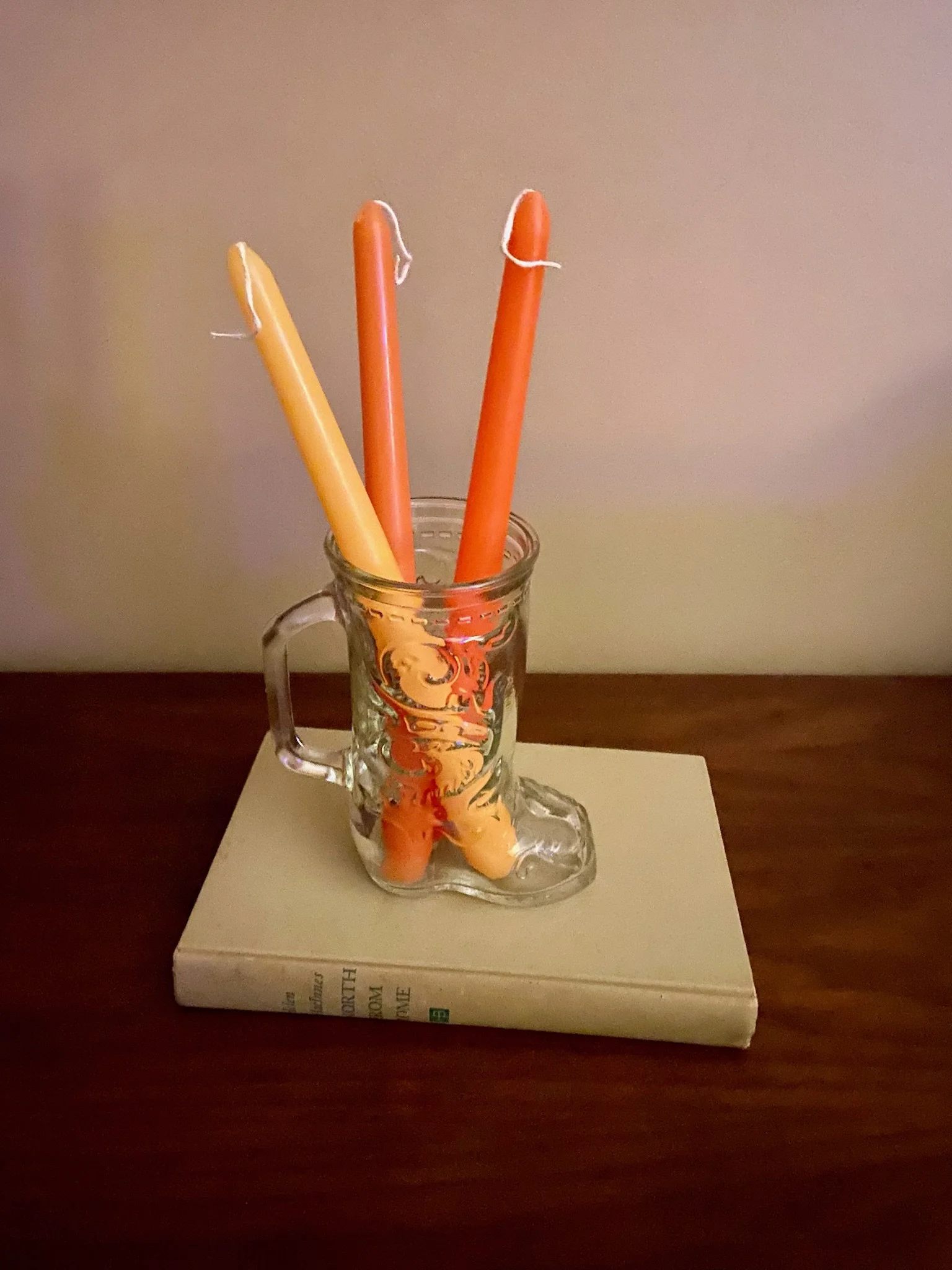 Vintage Glass Cowboy Boot Mug