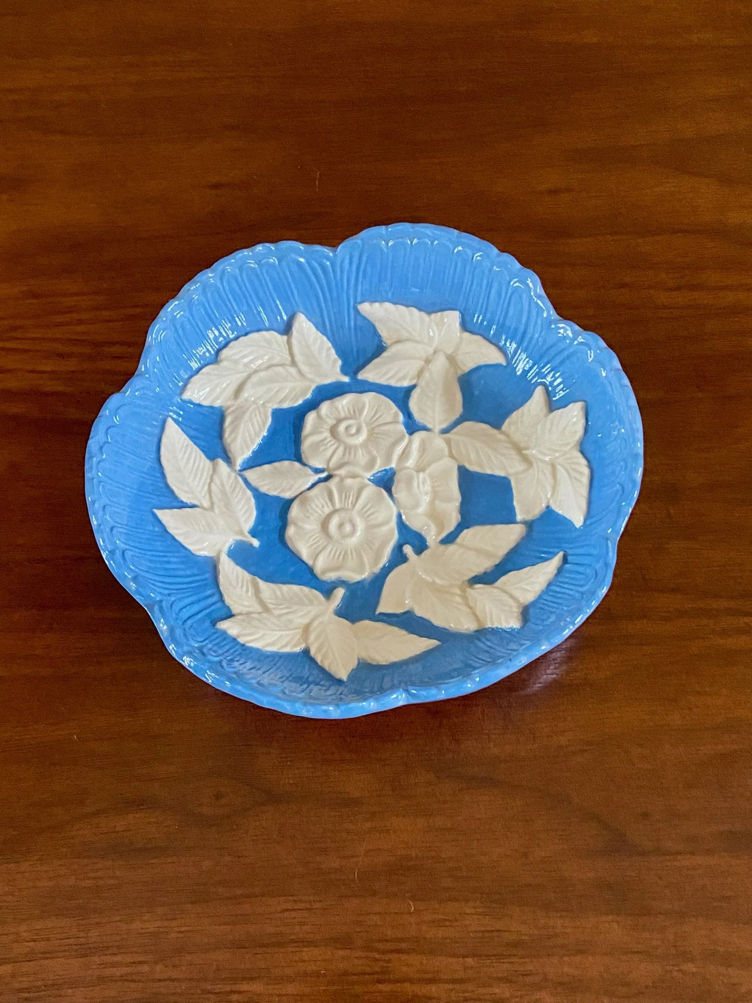 Ceramic Blue and White Majolica Bowl