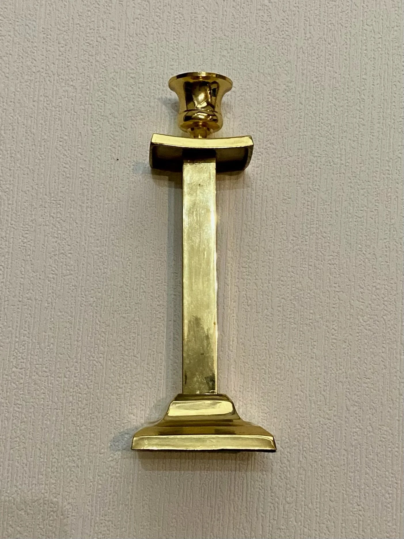 Elegant 8-Inch Brass Candlestick with Square Base