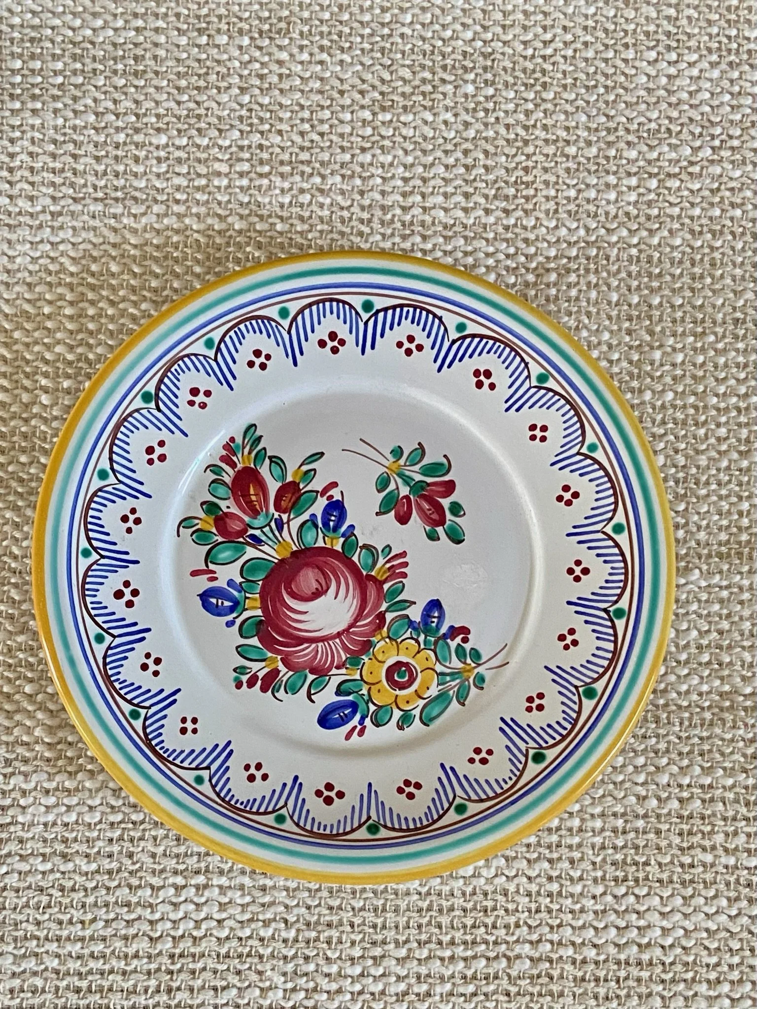 Handpainted Tupesy Keramika Floral Folk Art Plate