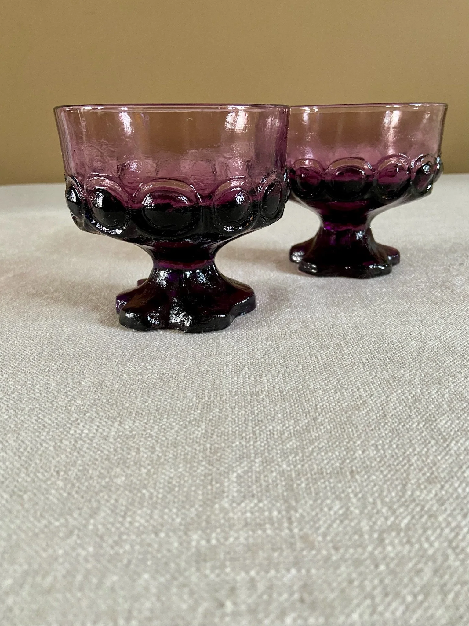 Vintage Amethyst Footed Sherbet Glasses
