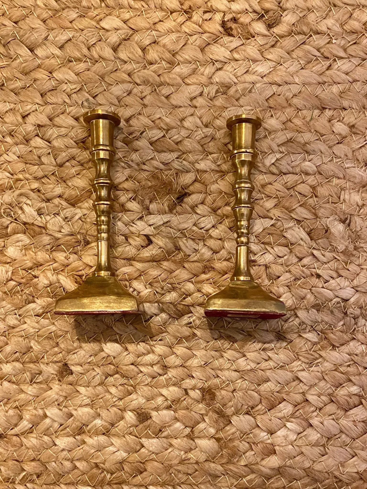 Elegant Mini Brass Candlesticks