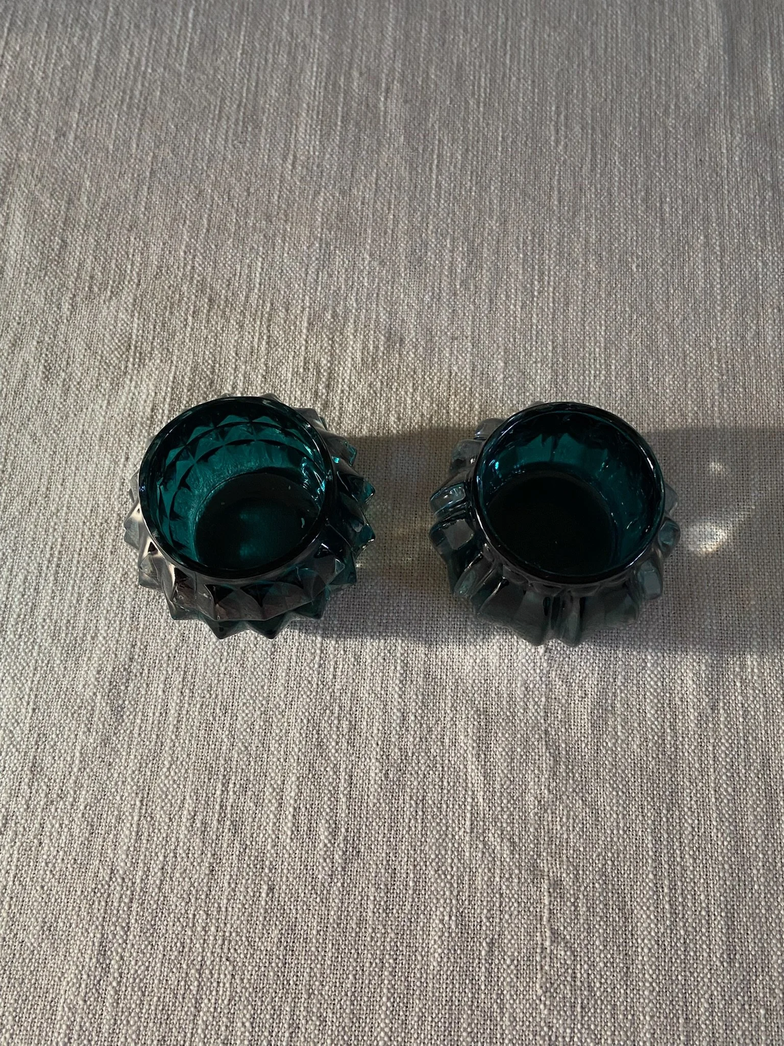 Emerald Green Glass Votive Candle Set