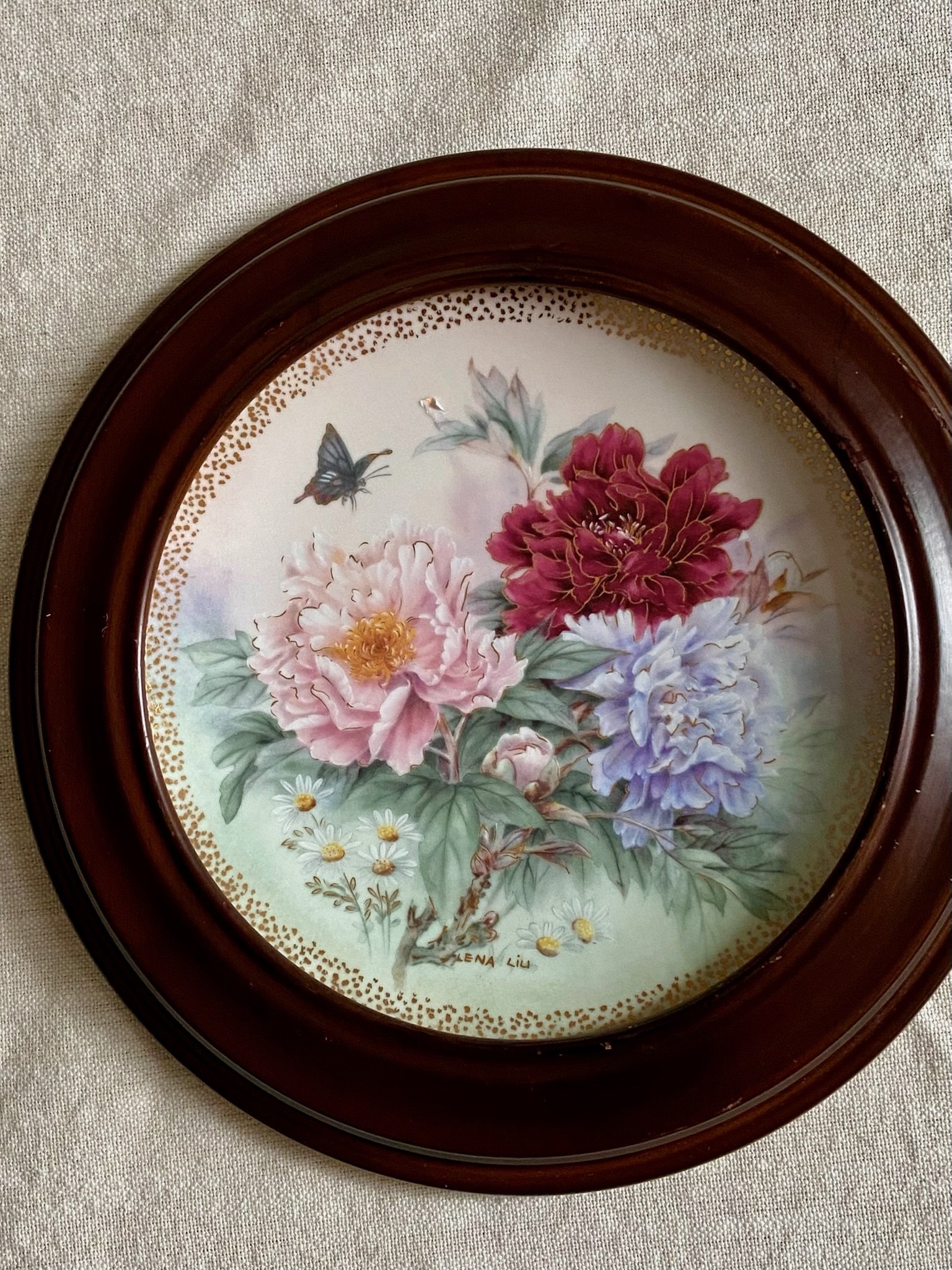 "Peony Prelude" Collector’s Plate by Lena Liu