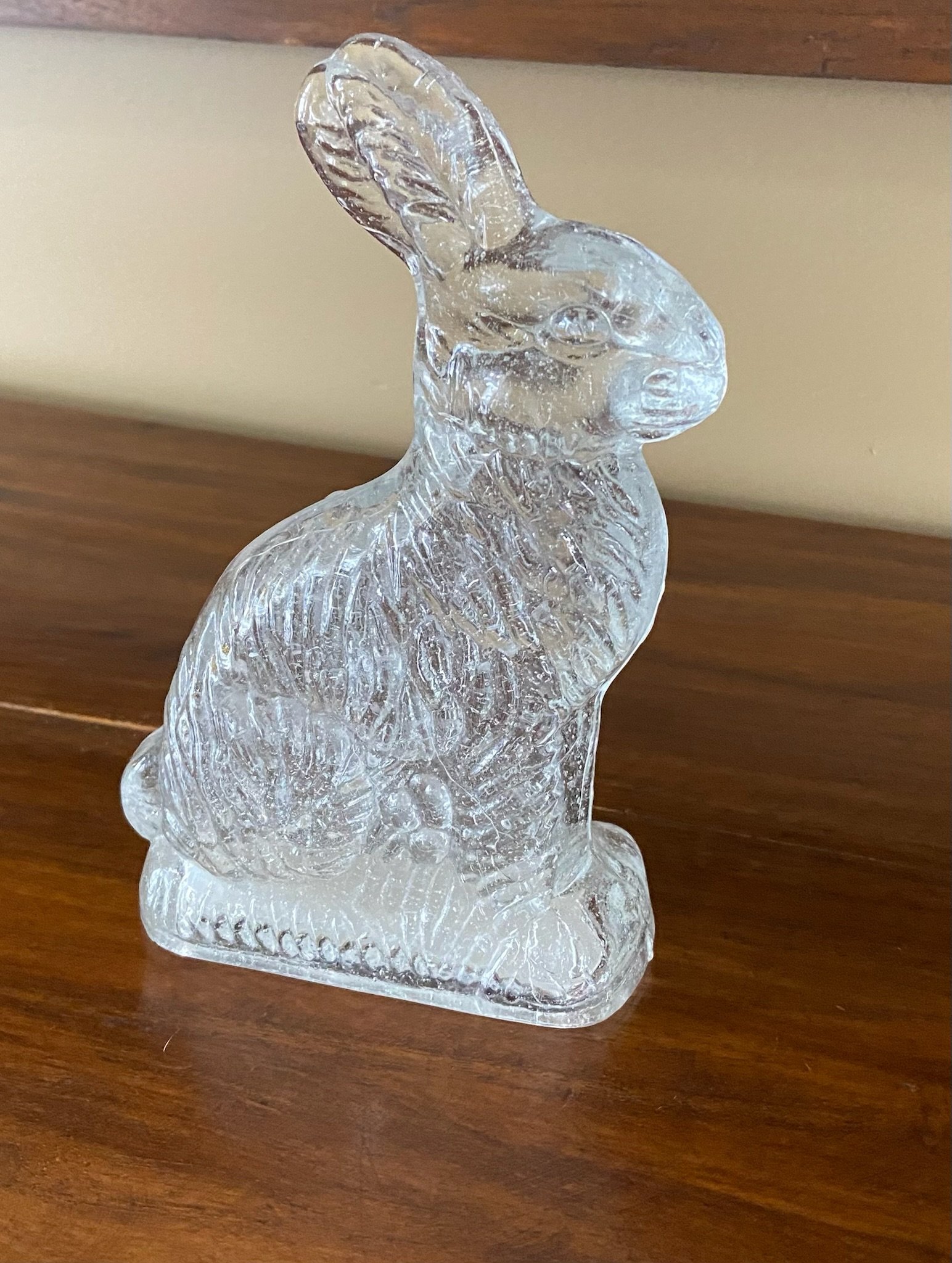 Vintage 1940"s Pressed Glass Bunny Candy Container