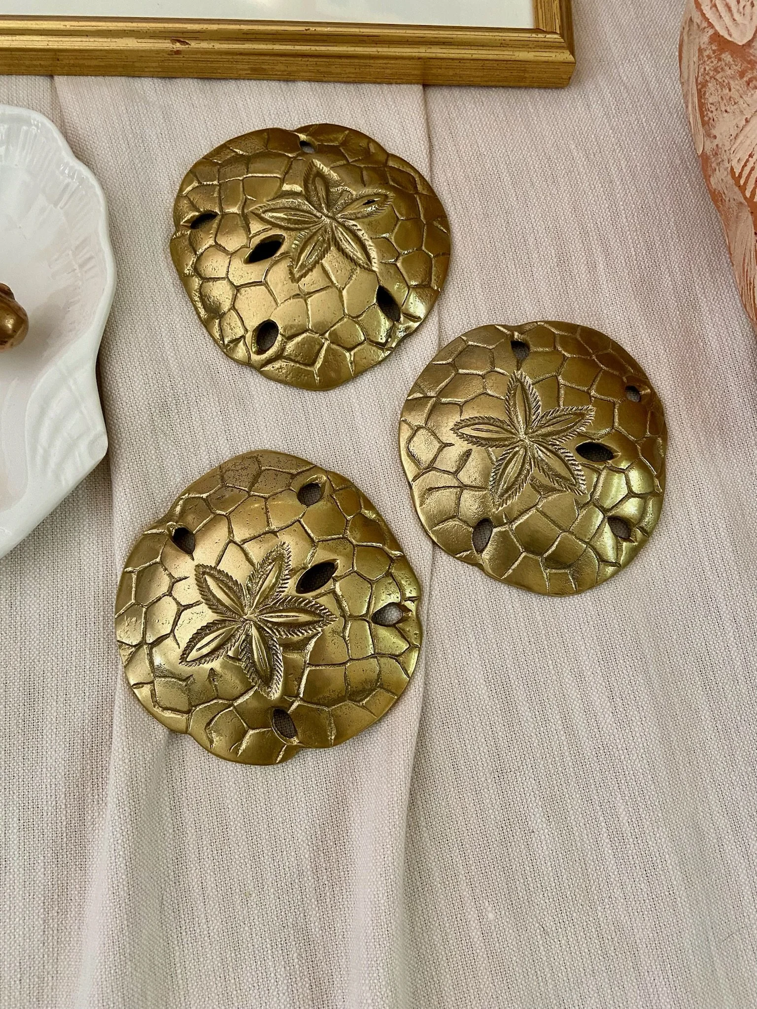 Gold /Brass Tone Sand Dollar Wall Art