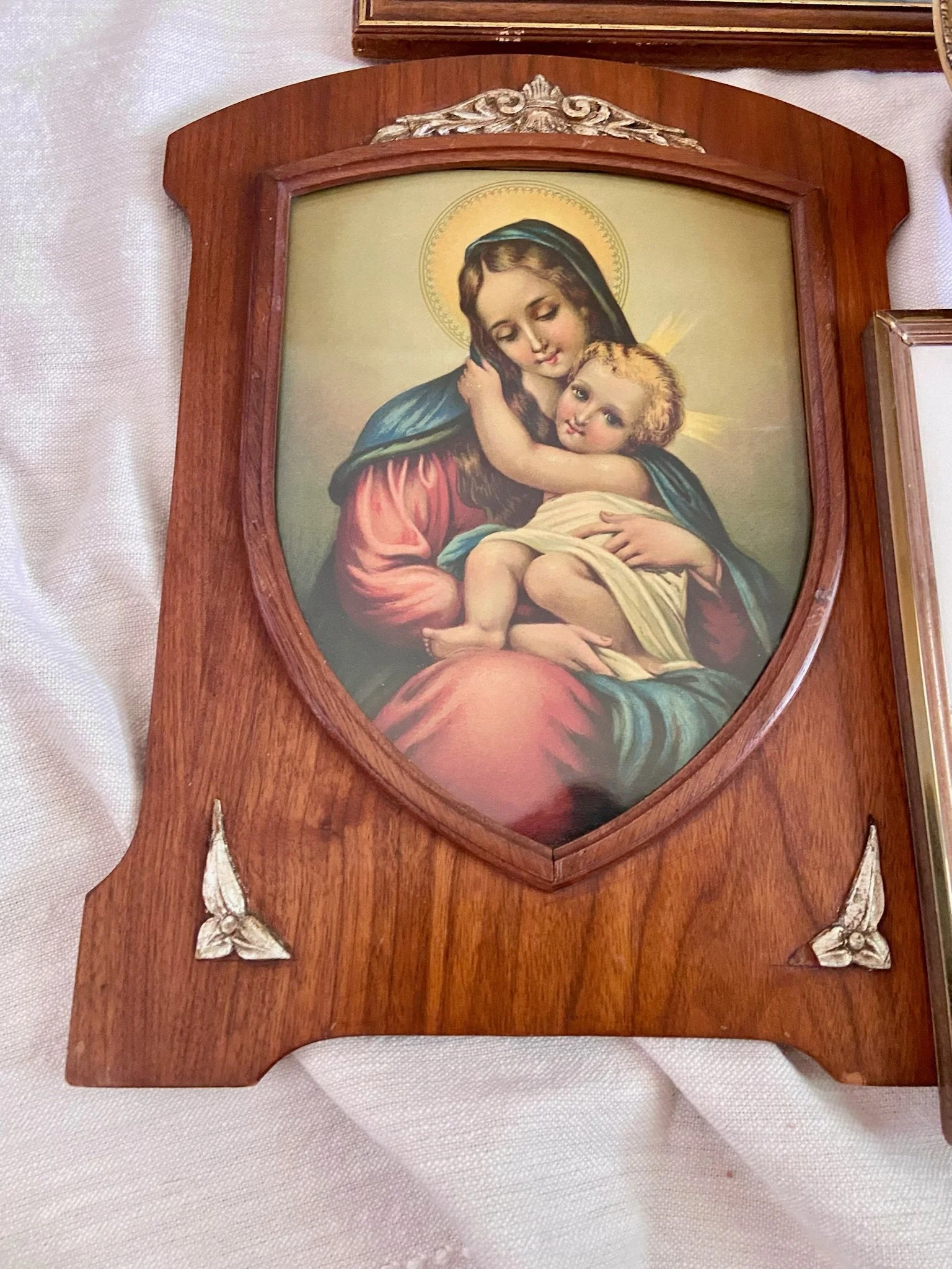Madonna and Child Wooden Portrait Plaque
