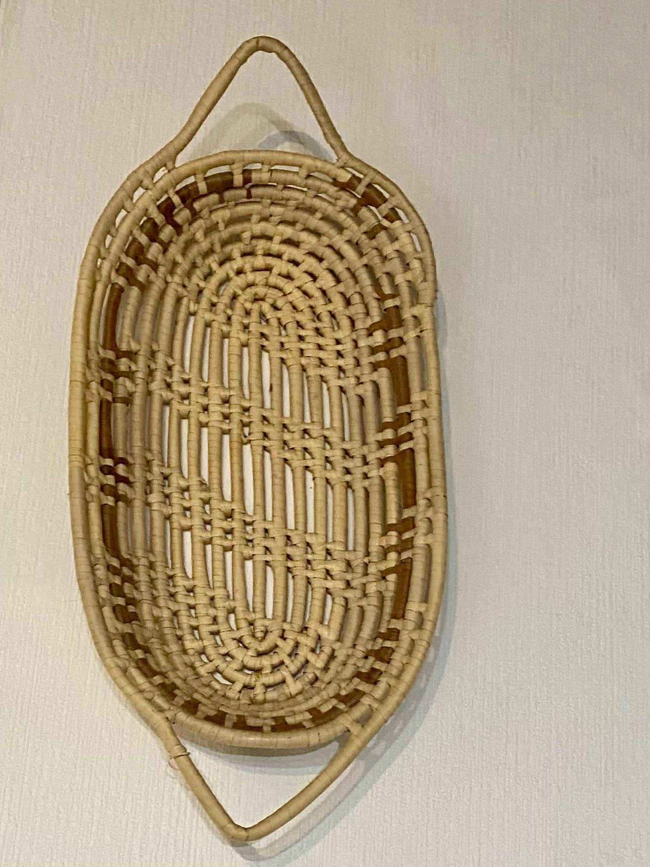 Handwoven Oval Seagrass Basket with Handles
