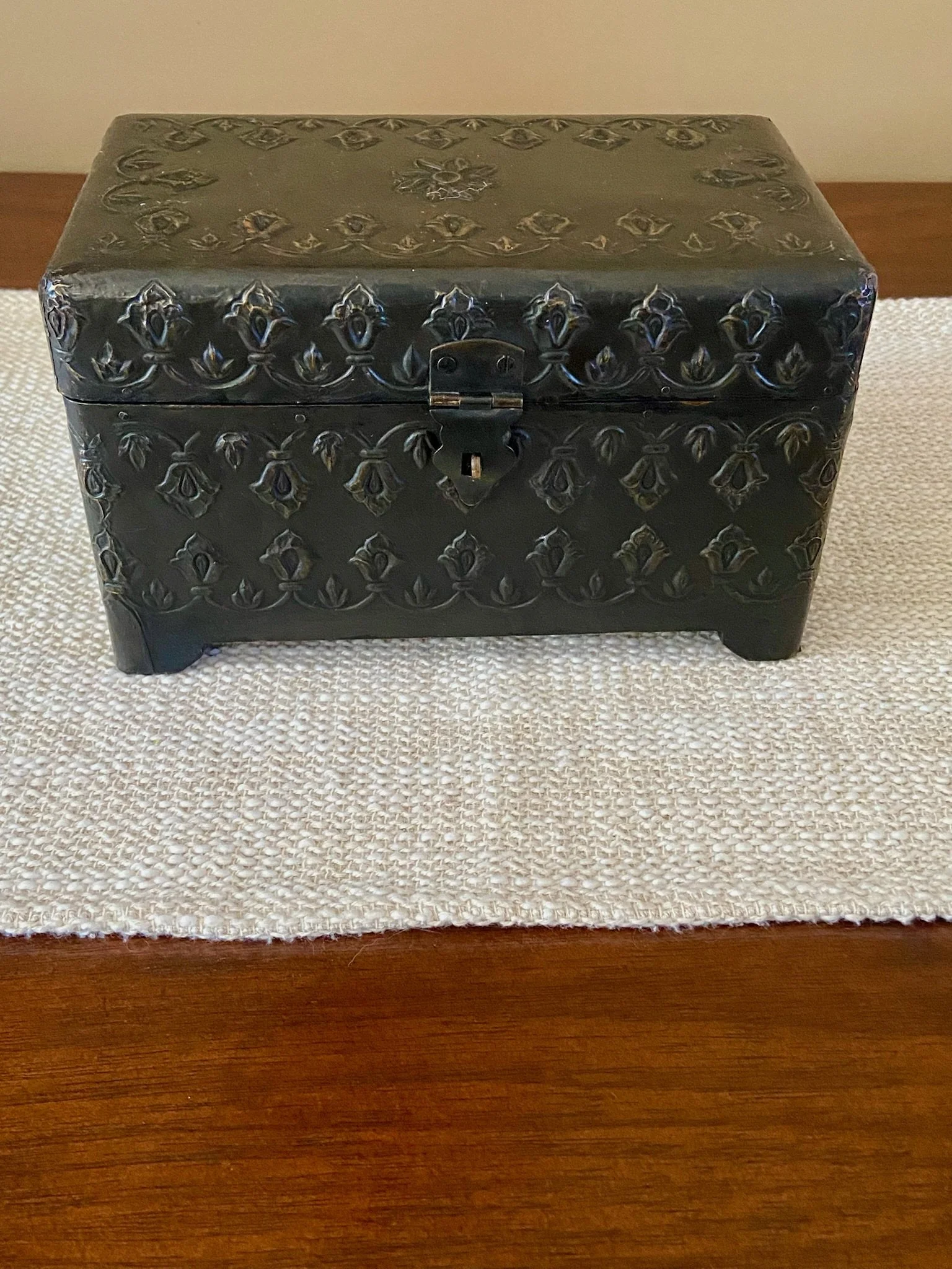 Embossed Metal over Wood Box