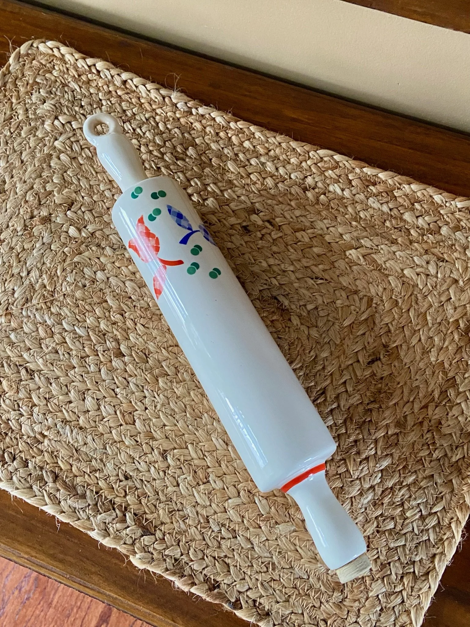 Harker Pottery Vintage Ceramic Rolling Pin