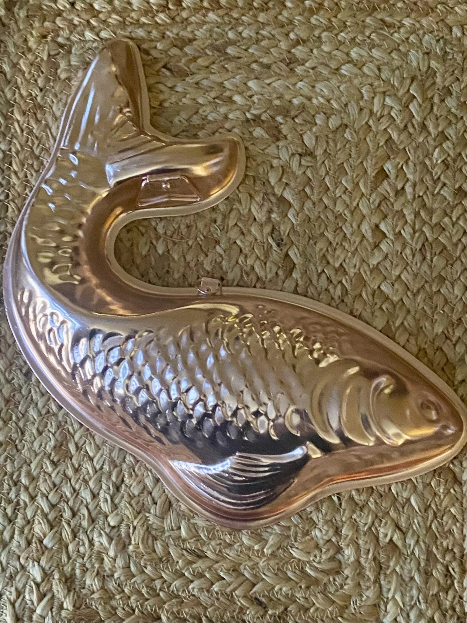 Vintage Copper Koi Fish Jello Mold
