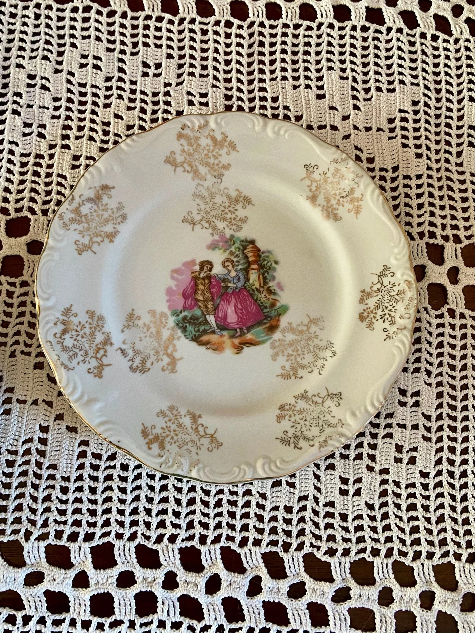 Vintage Sterling China Victorian Couple Plate