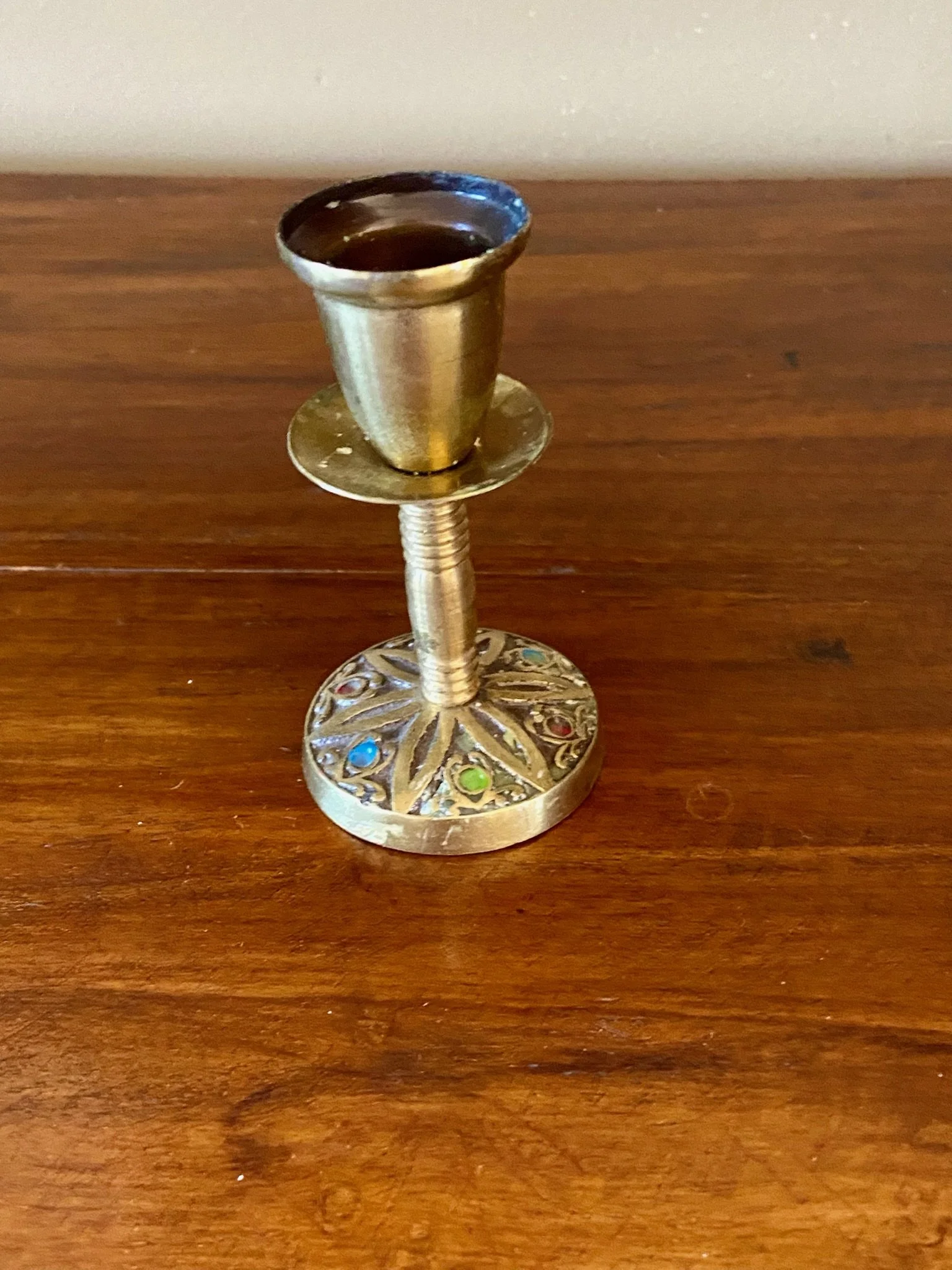 Elegant Brass Shabbat Candle Holder