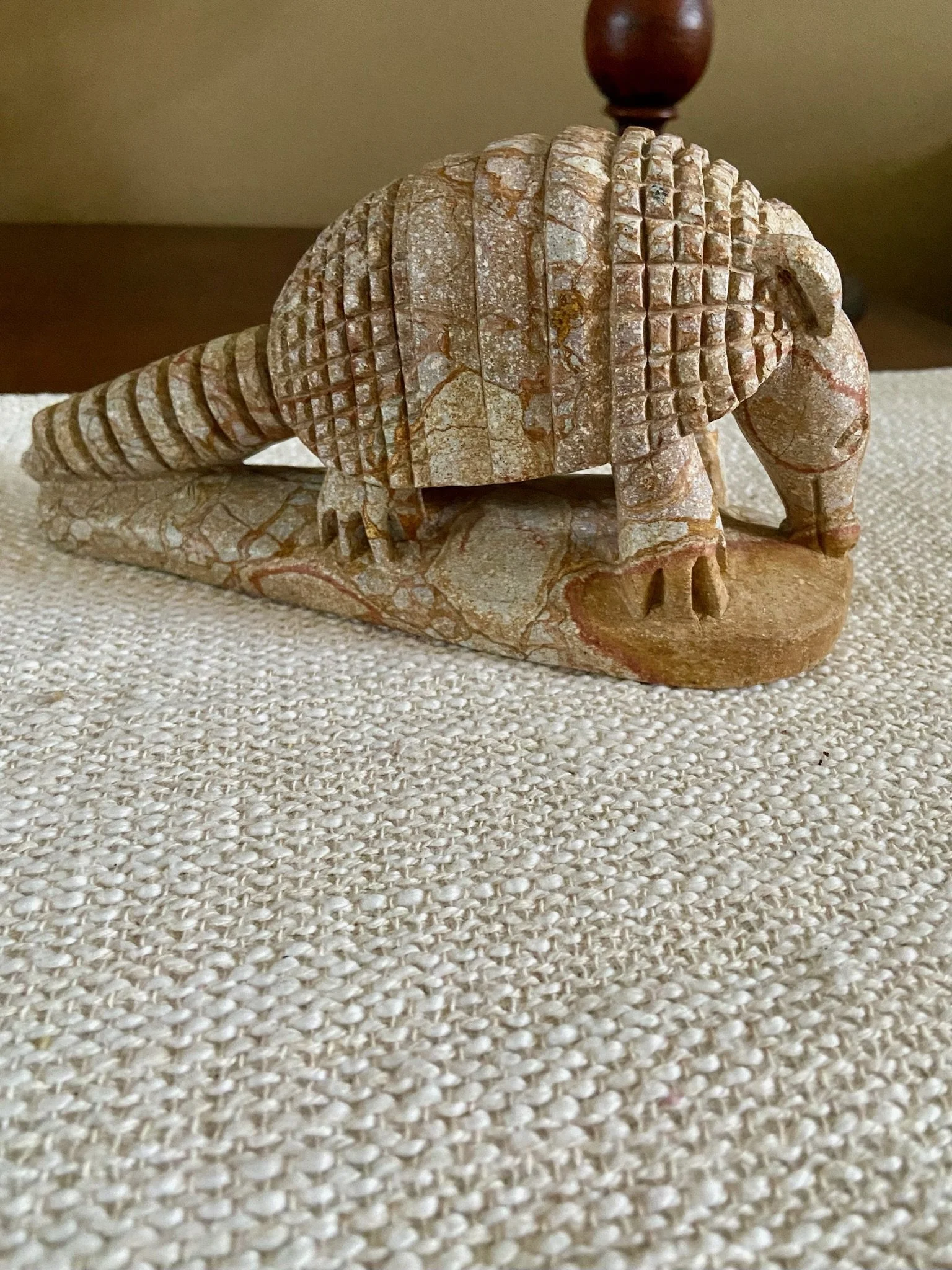 Handcarved Marble Armadillo Sculpture