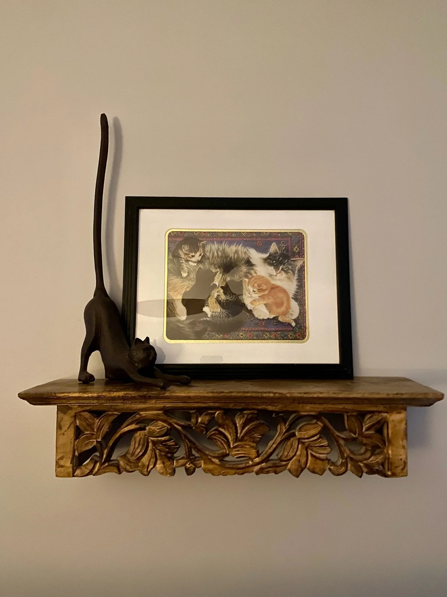 Agneatha and Her First Kittens - Framed Print by Lesley Anne Ivory