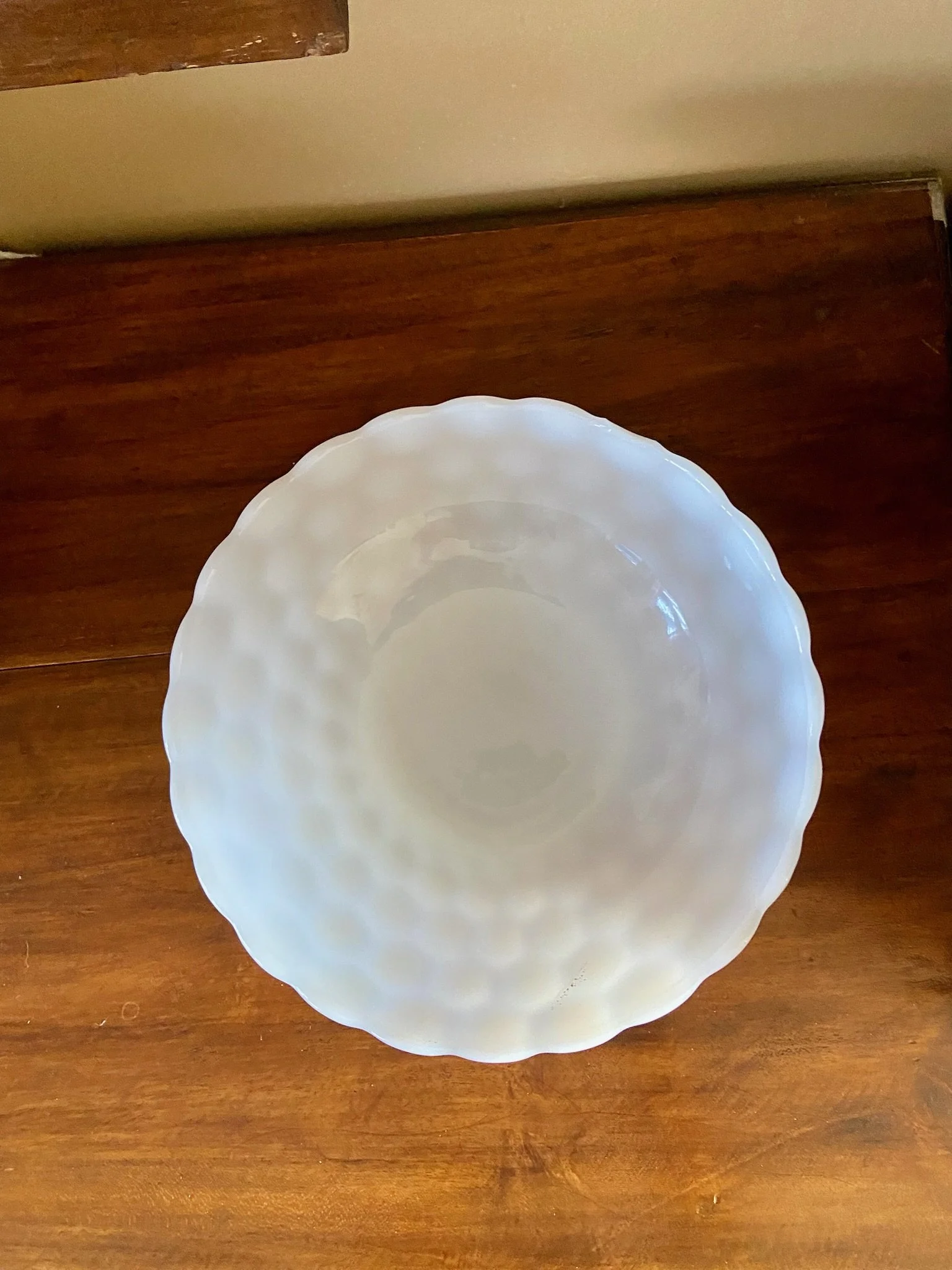 Anchor Hocking White Bubble Milk Glass Bowl