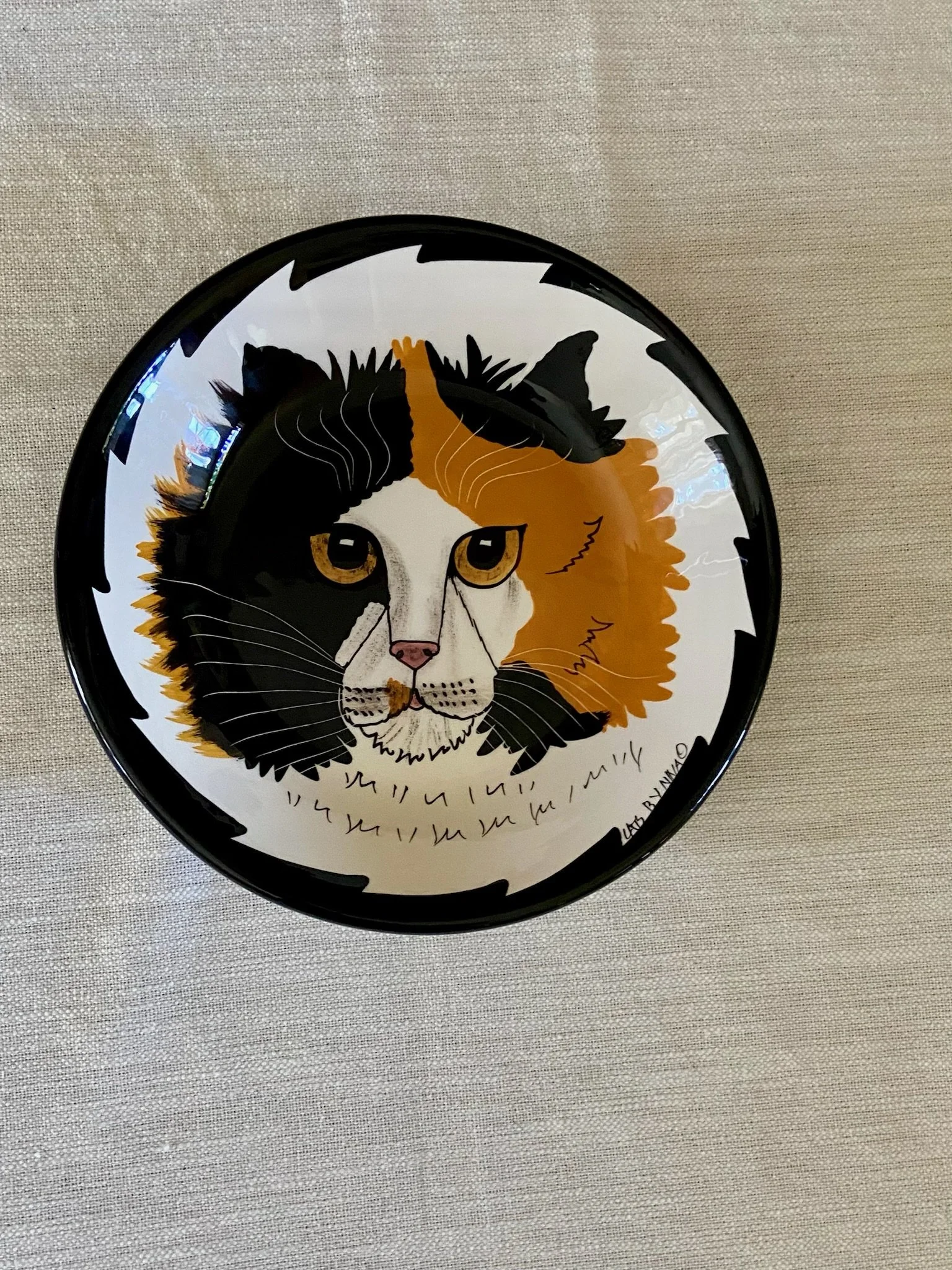 Nina Lyman "Cats by Nina" Decorative Calico Cat  Plate