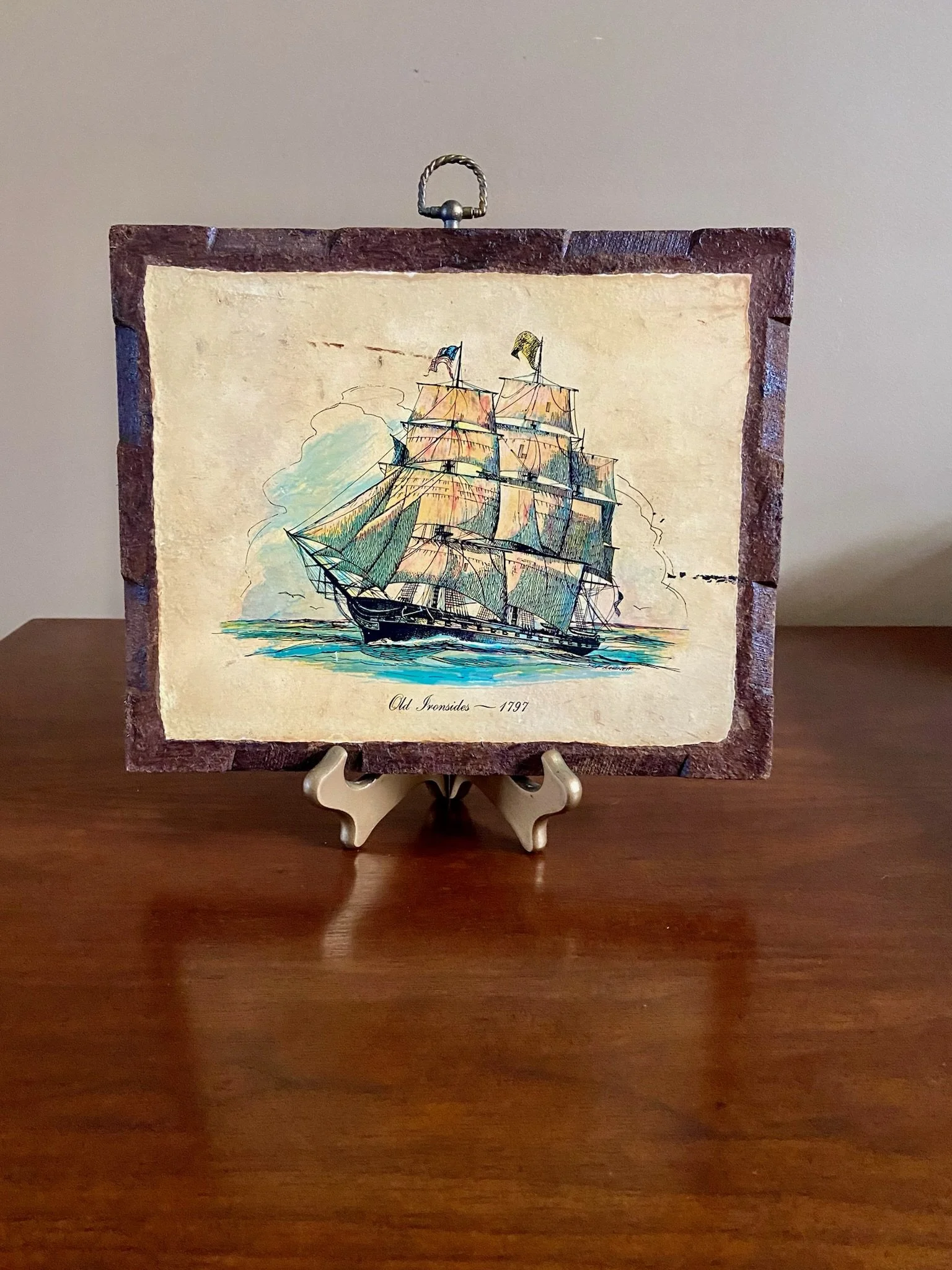 Vintage 'Old Ironside' 1797 Nautical Wall Plaque