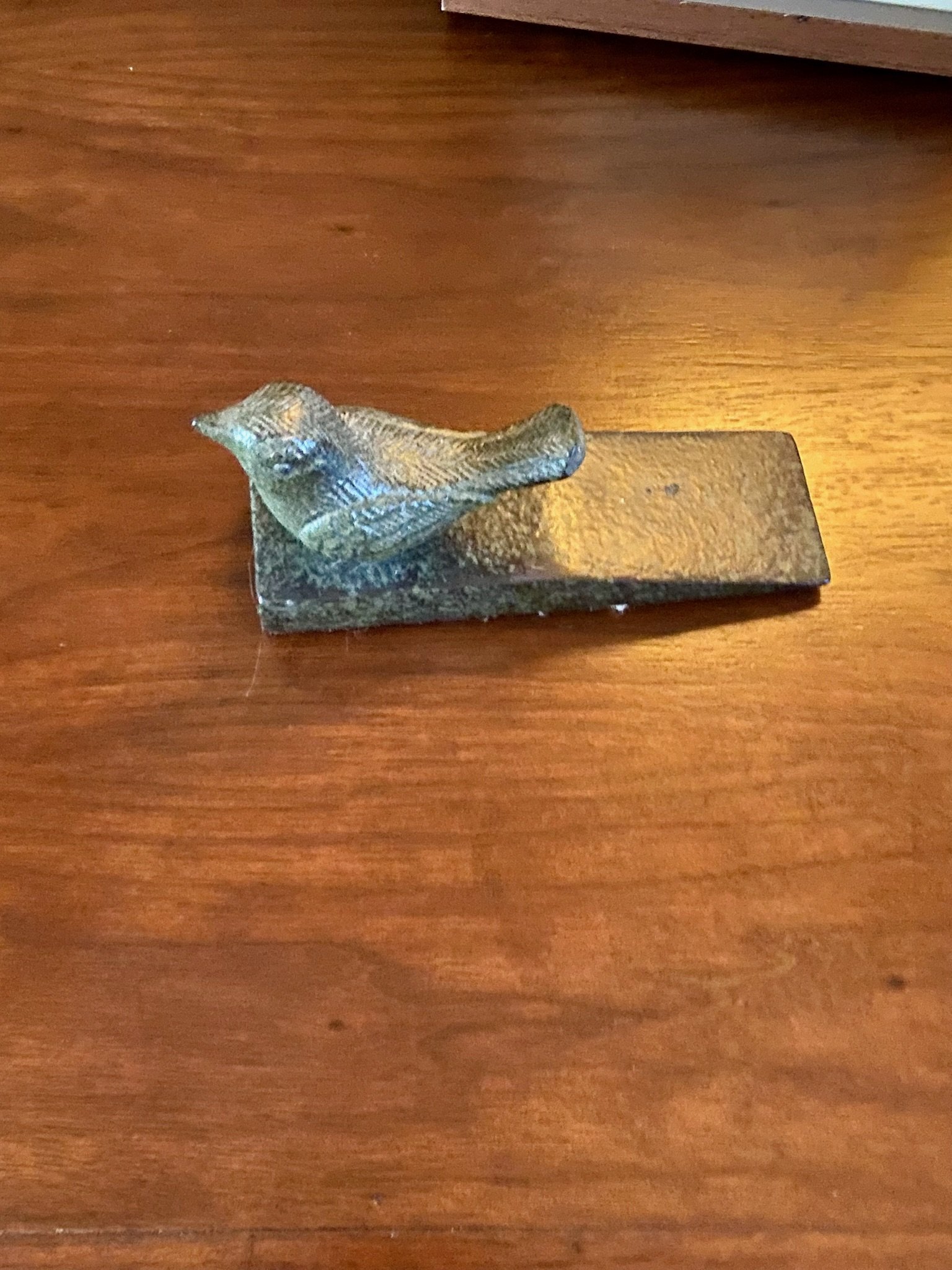 Green Bird Cast Iron Door Stopper