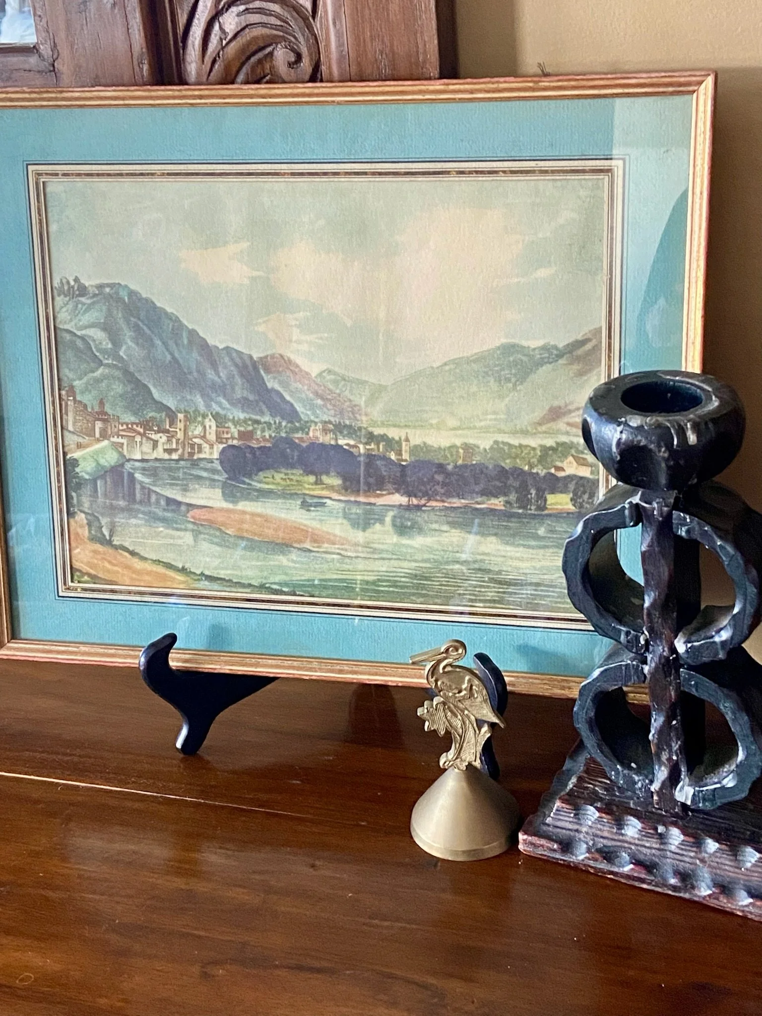 "View of Trent" Landscape Watercolor Painting by Albert Durer