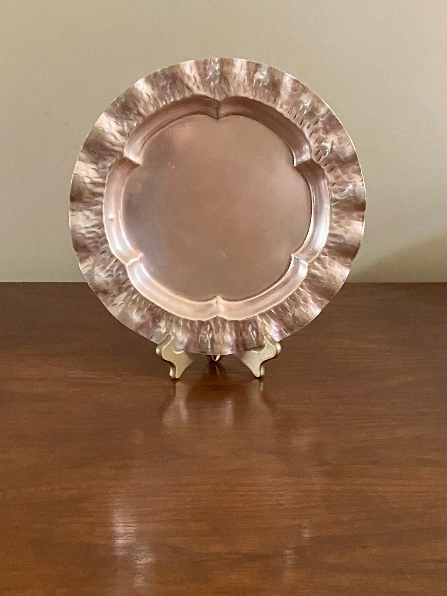 Vintage Hand-Hammered Copper Plate