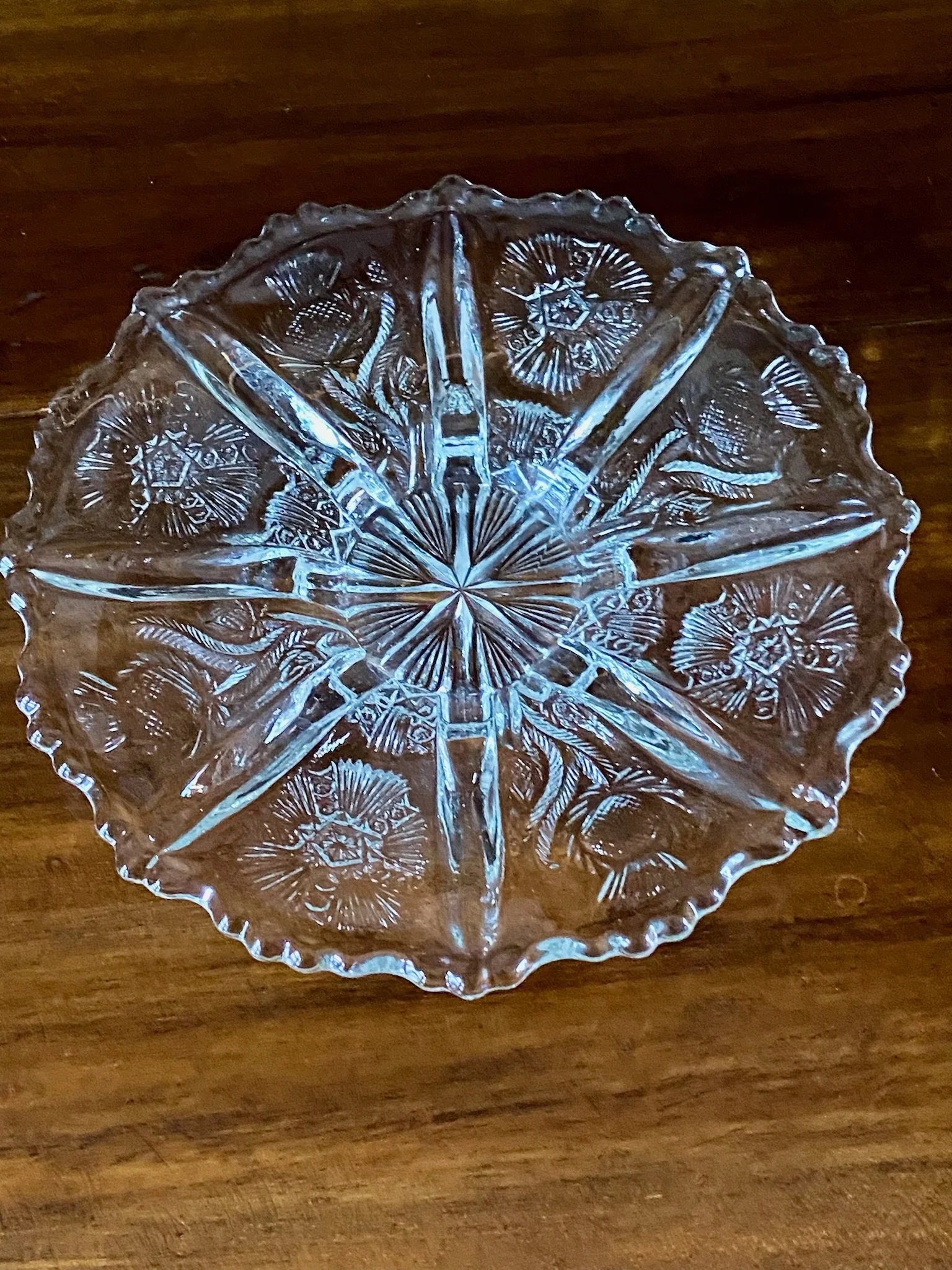 Vintage 'Paneled Thistle' Glass Dish