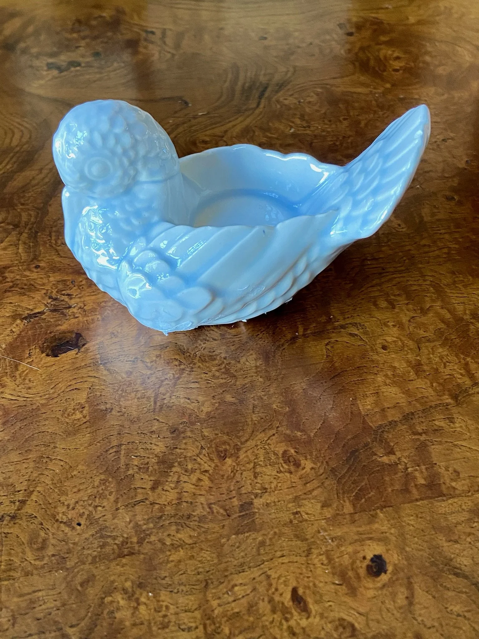 Blue/  White Iridescent Ceramic "Lonesome Dove" Candle Holder