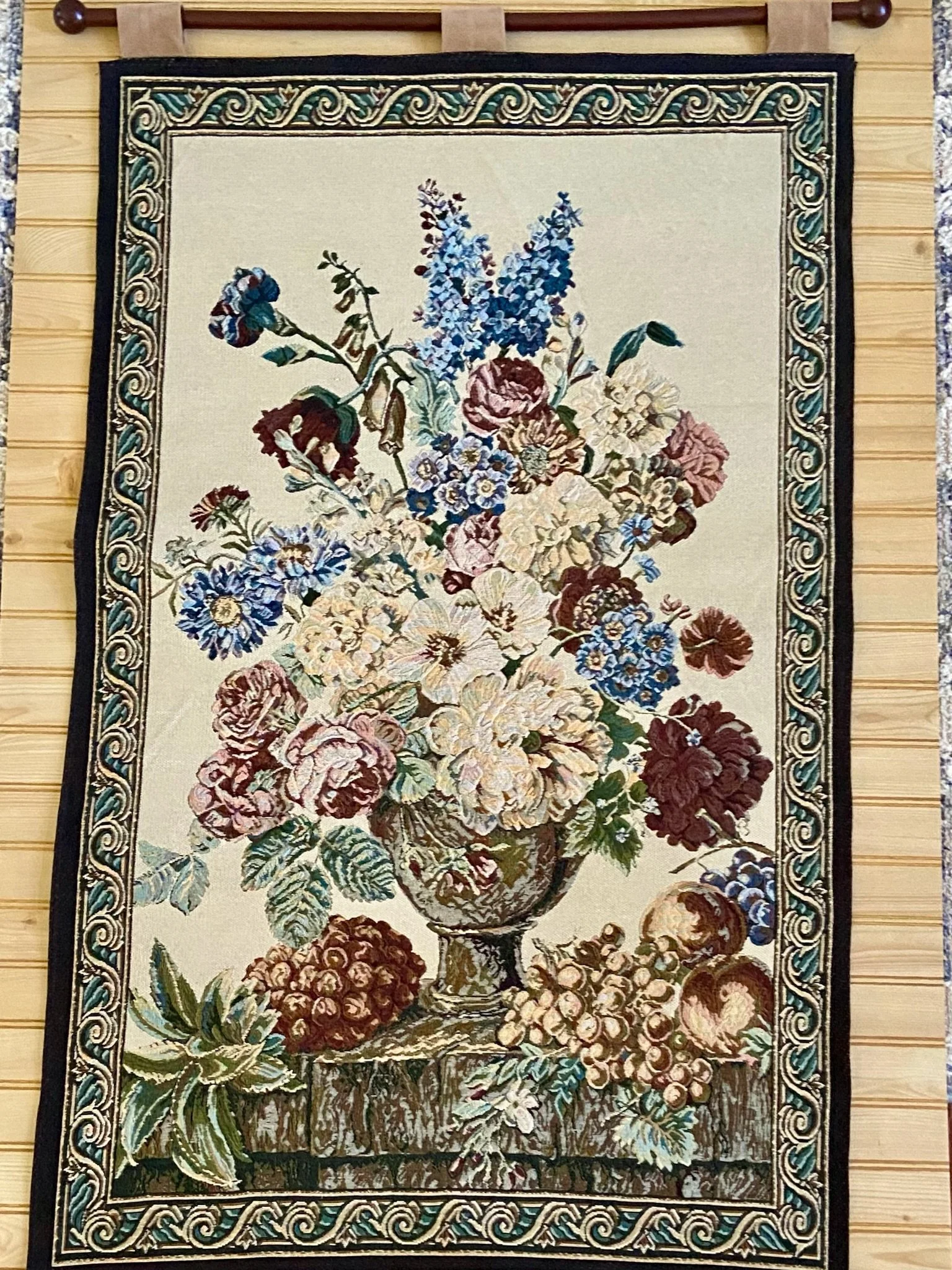 Vintage French Floral Tapestry