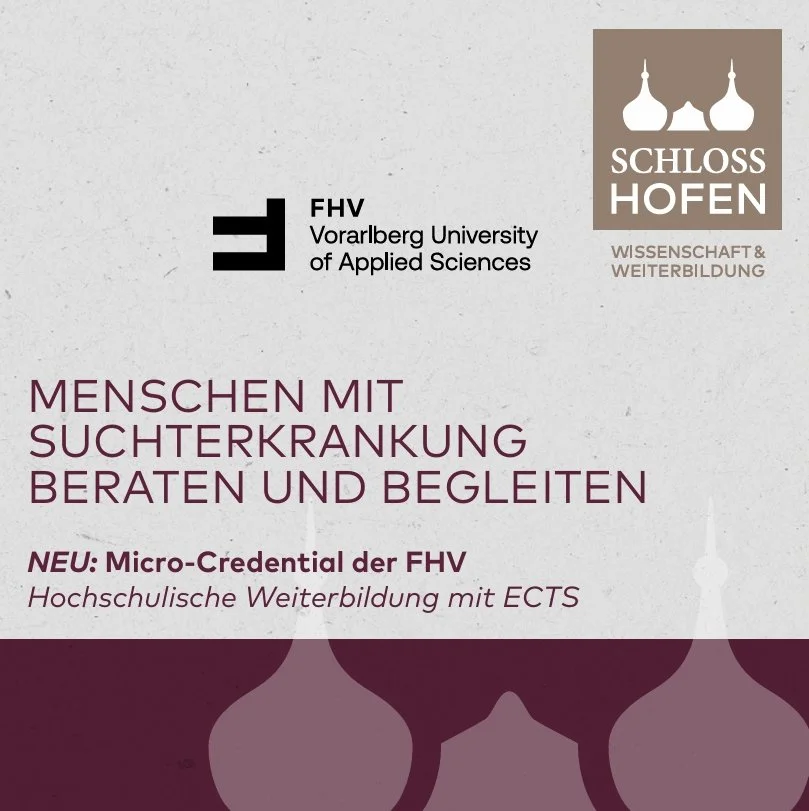 Menschen mit Suchterkrankung beraten und begleiten (FH-Lehrgang) I 14.12.26 - 18.6.27