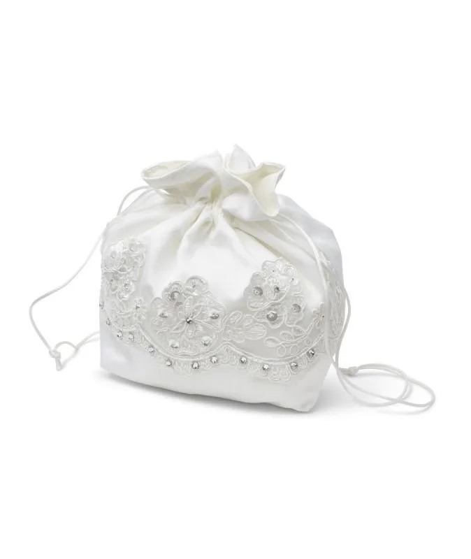 Girls Satin Bag/Pouch With Lace