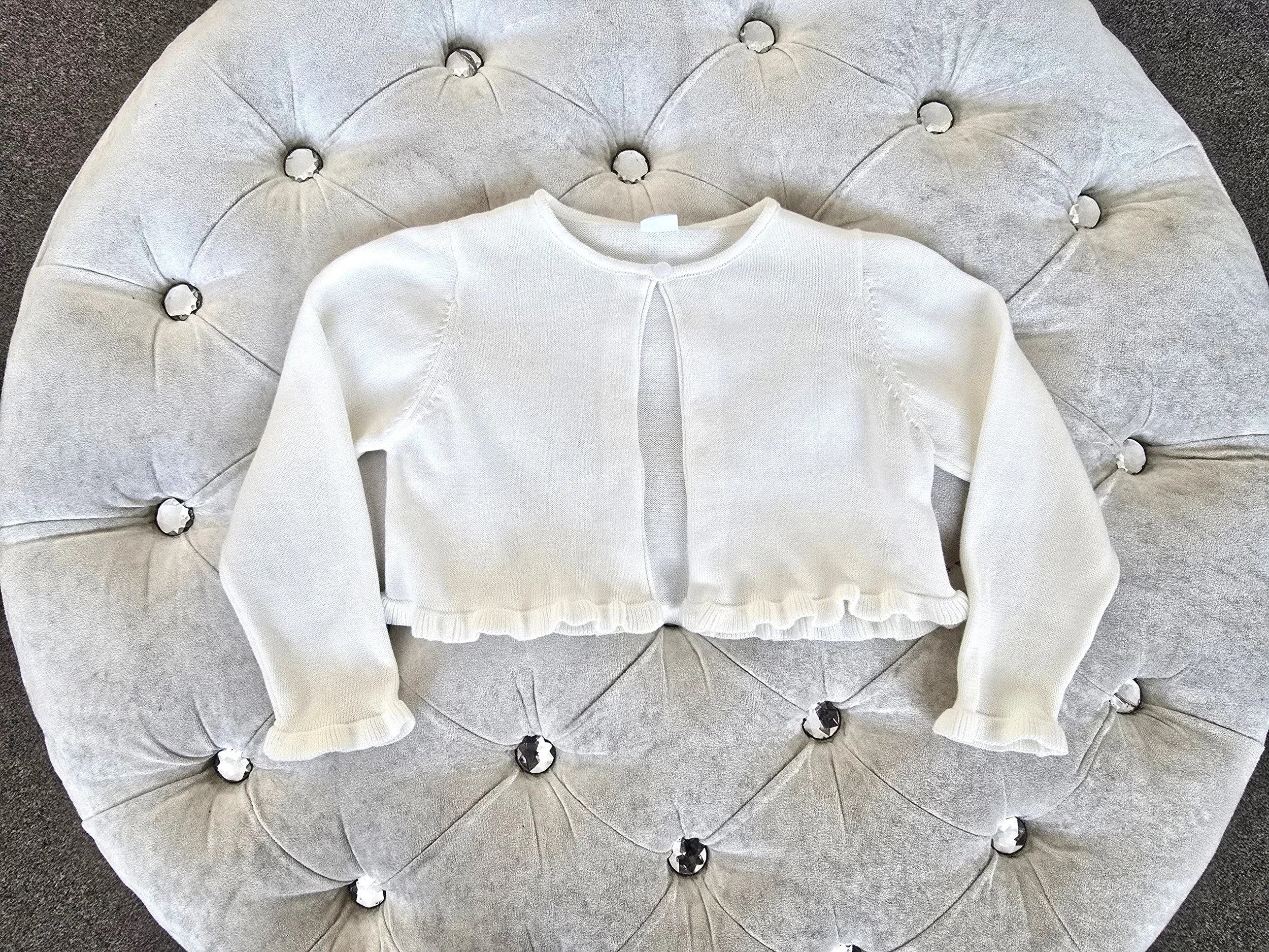 Pearlised Button Bolero - Ivory
