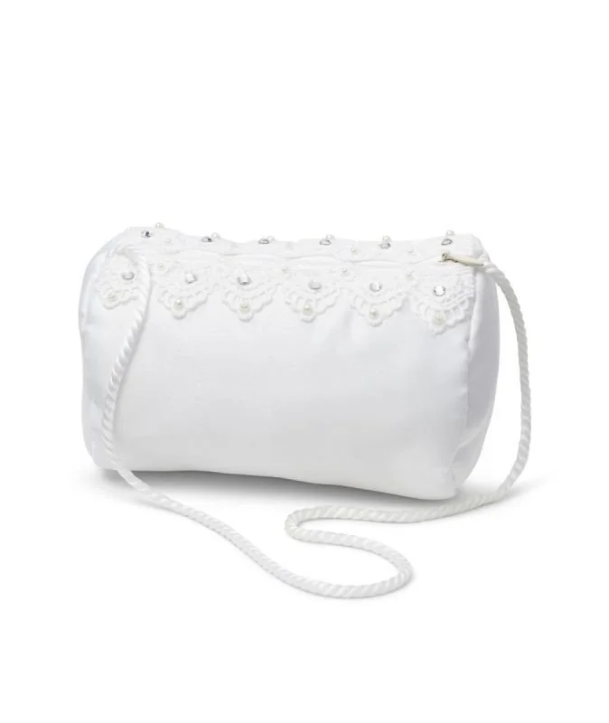 Girls Satin Bag With Lace