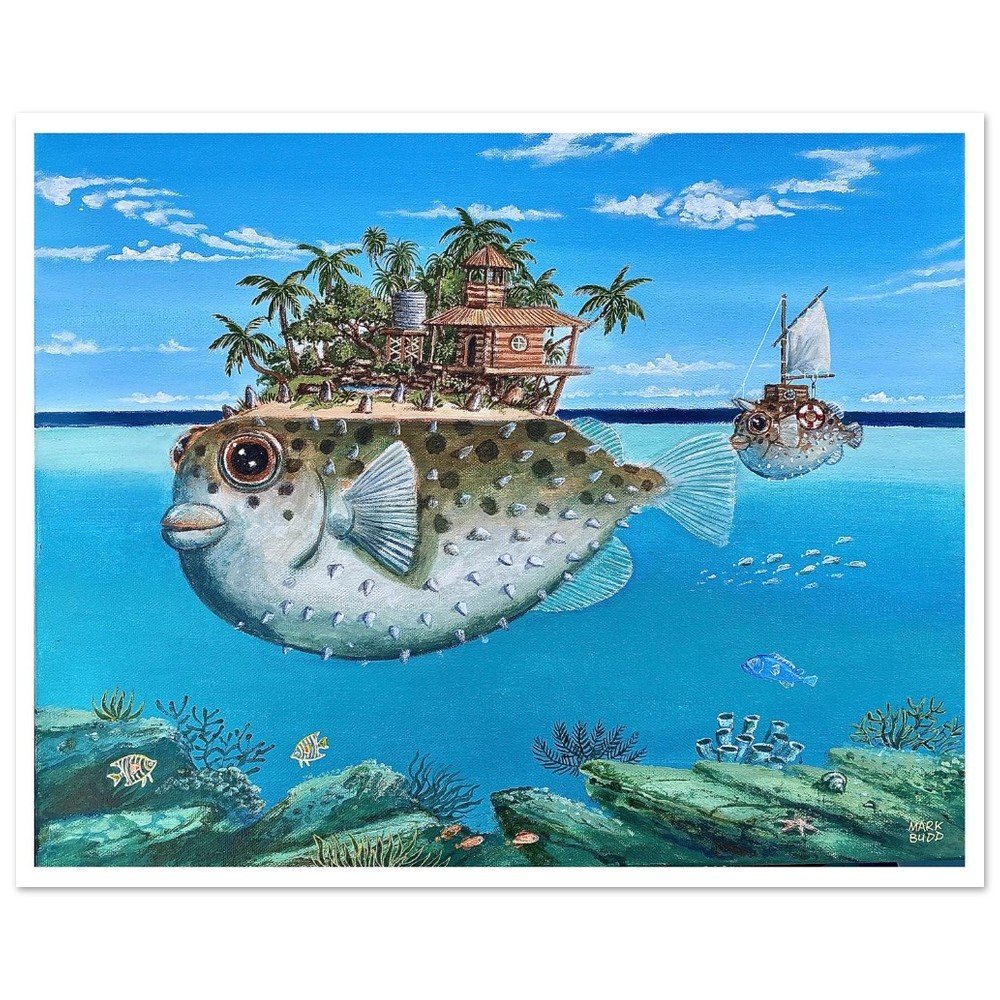 Puffer Fish Island - Fine Art Poster