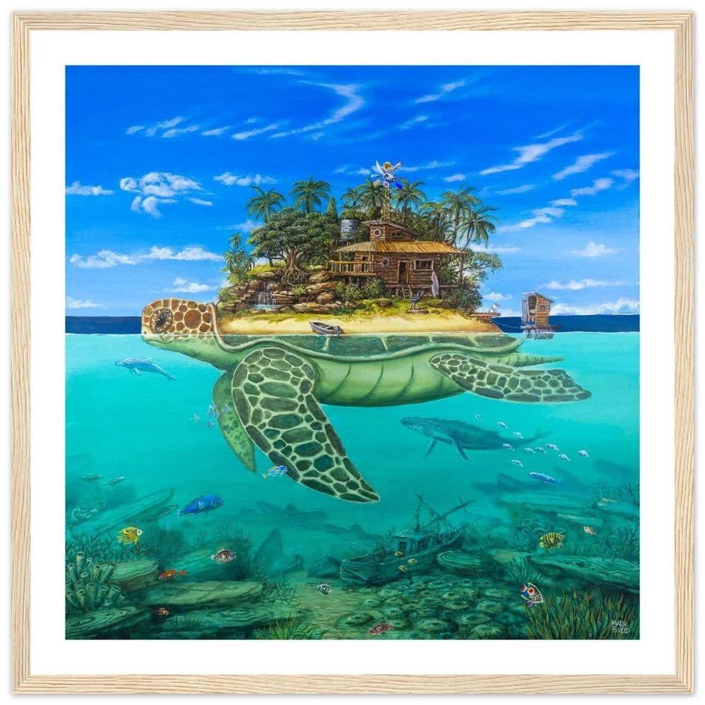 Turtle Nomad - Premium Matte Paper Wooden Framed Poster