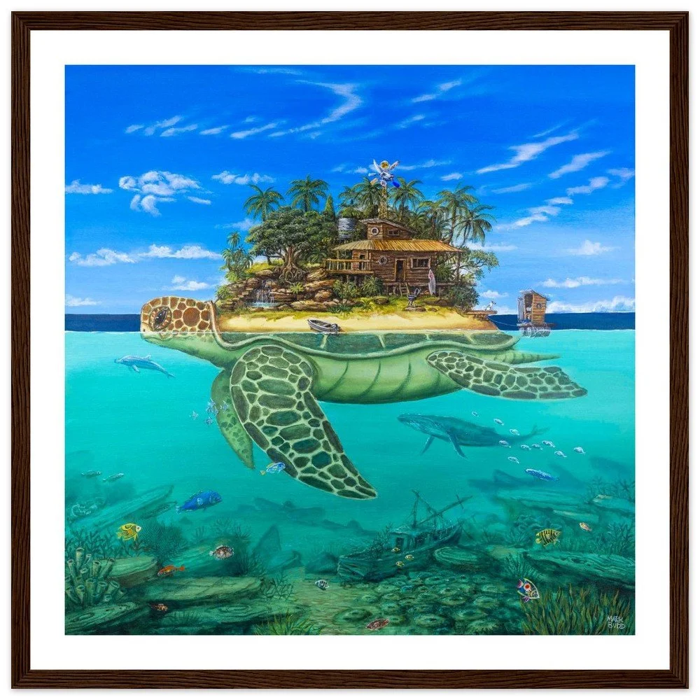 Turtle Nomad - Premium Matte Paper Wooden Framed Poster