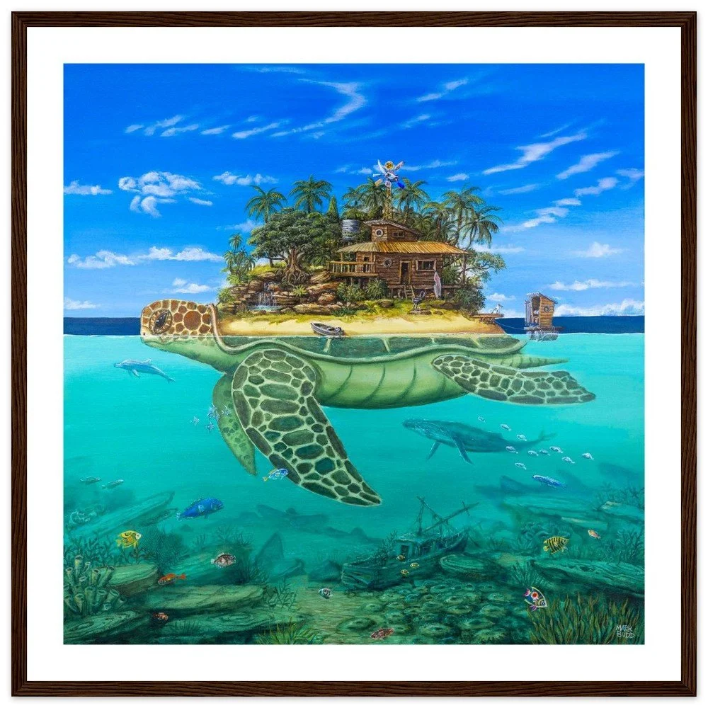 Turtle Nomad - Premium Matte Paper Wooden Framed Poster