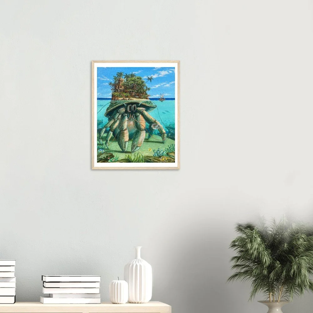 Wandering Isle - Premium Matte Paper Wooden Framed Poster 40x50 cm / 16x20″