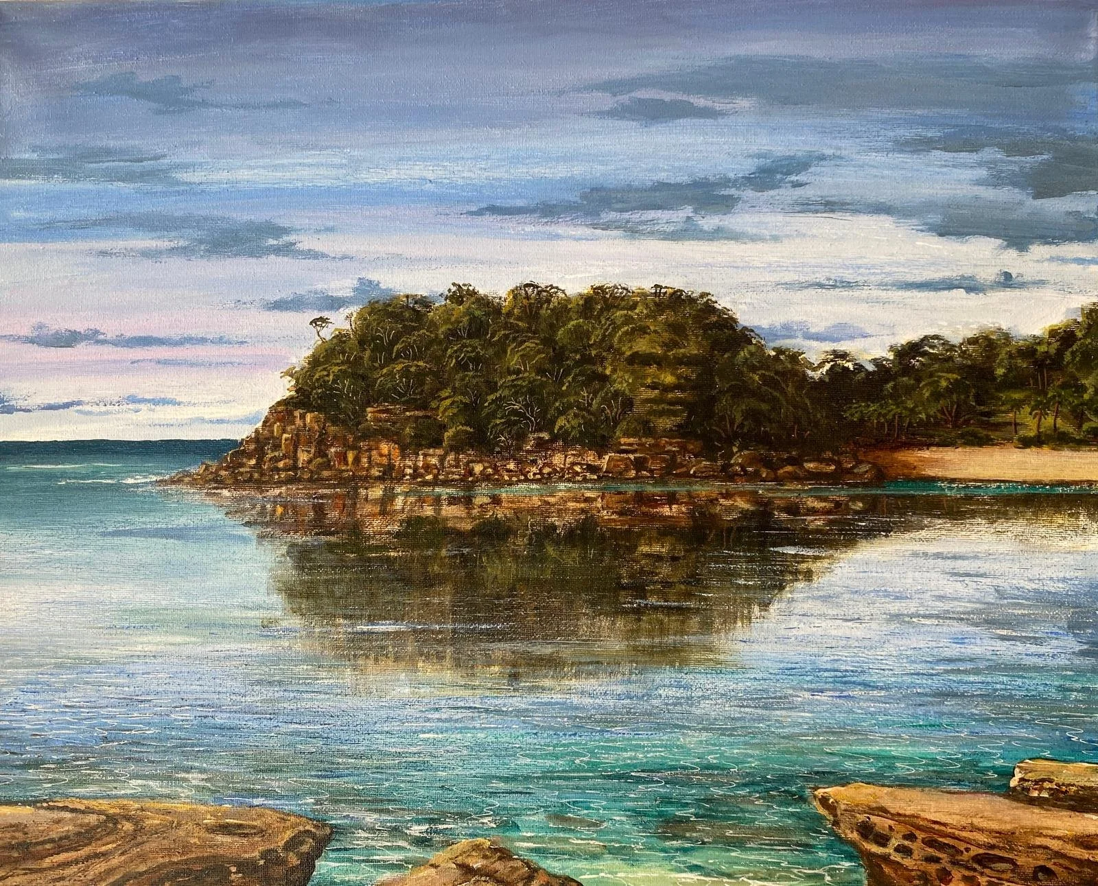 shelly-beach-reflections-original-painting-mark-budd-art.jpg