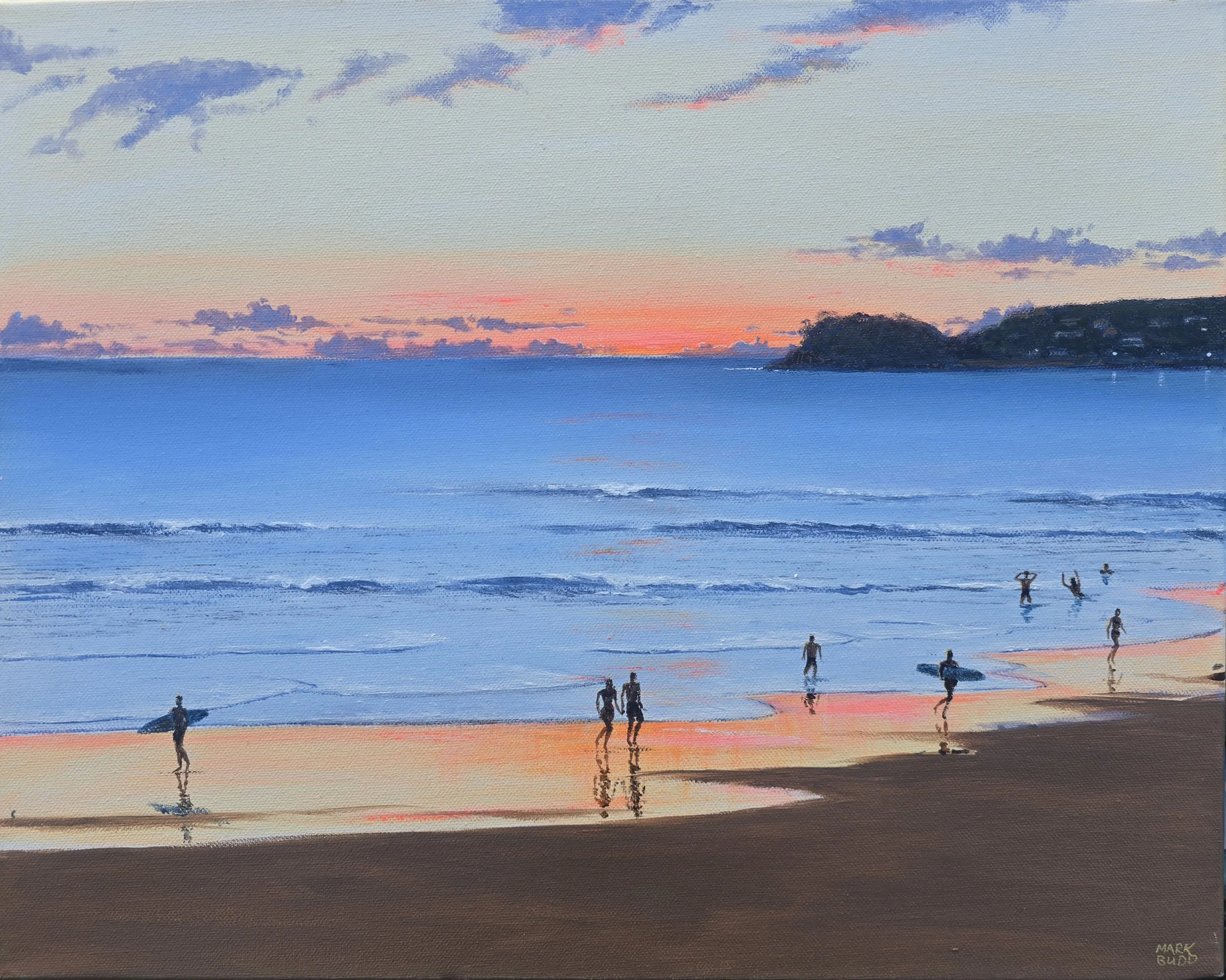 Shelly Beach Sunrise — Original Painting | 50 × 40 cm