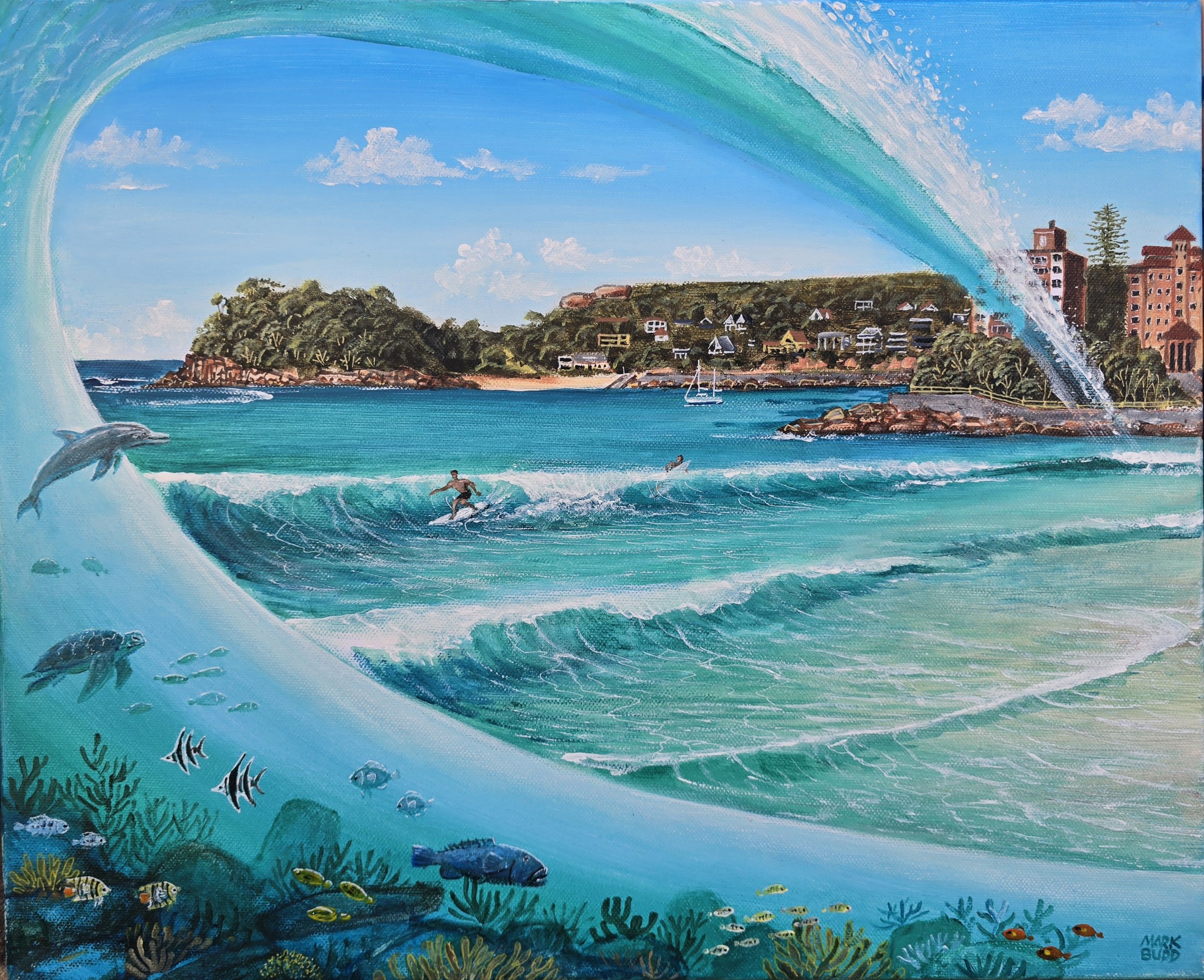 Shelly Beach Dream Wave – Manly, Sydney Coastal Painting | 50 × 40 cm